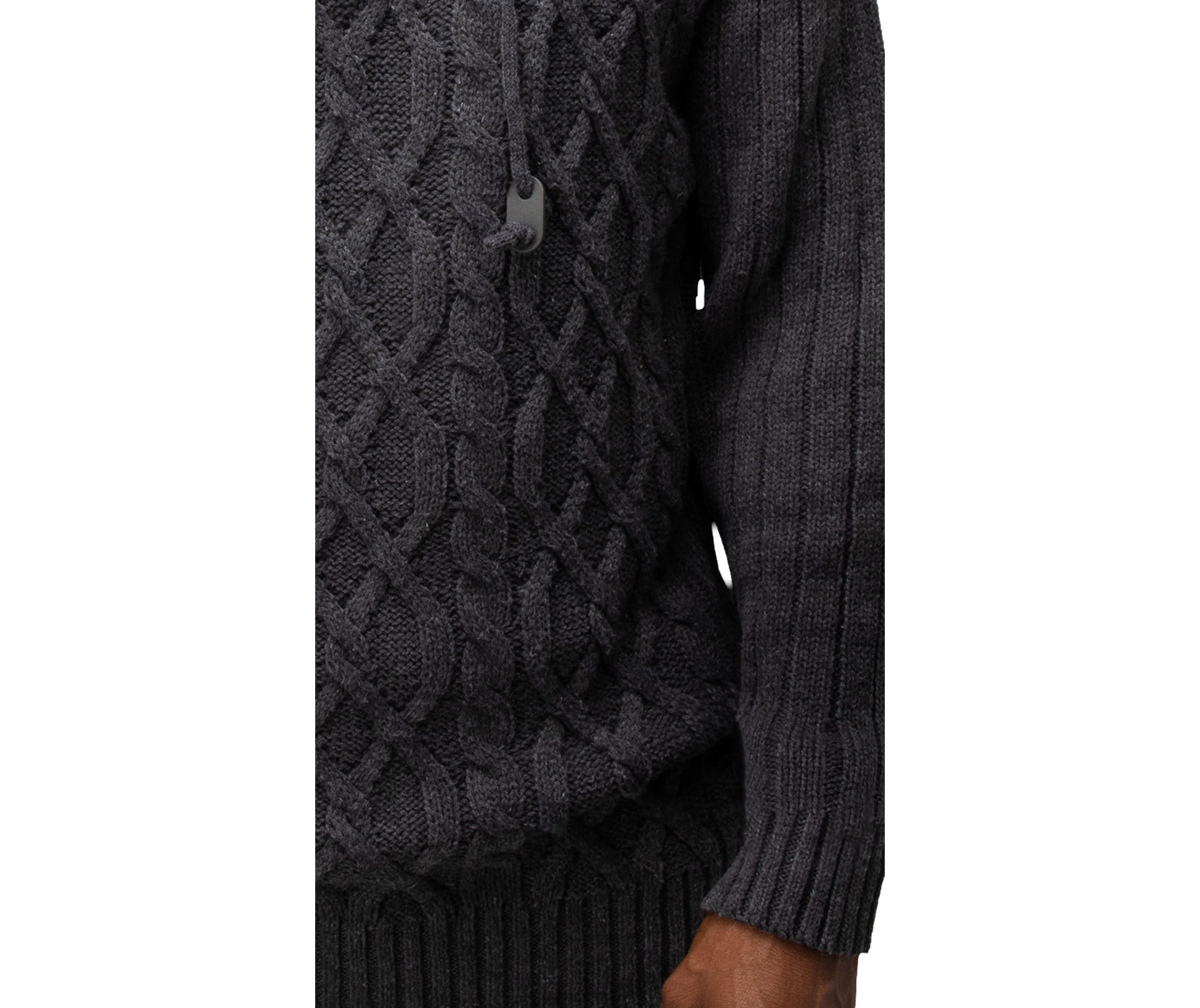 Mens Cable Knit Cowl Neck Sweater