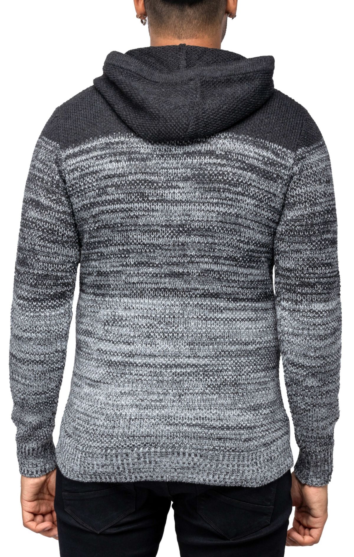 Mens Color Blocked Hooded Sweater