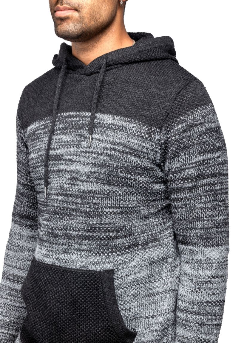 Mens Color Blocked Hooded Sweater
