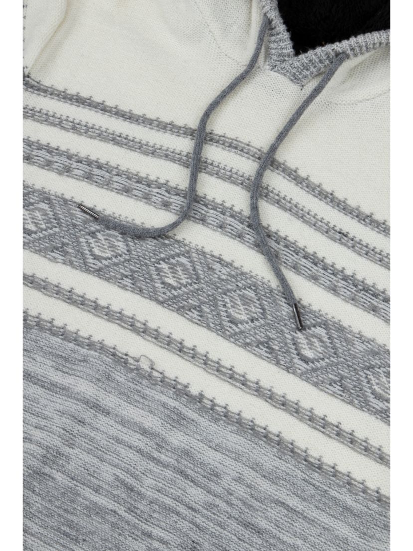 Mens Stripe Pattern Hooded Sweater