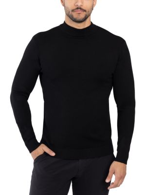 X RAY Men's Mock Neck Sweater, Black, 4XL
