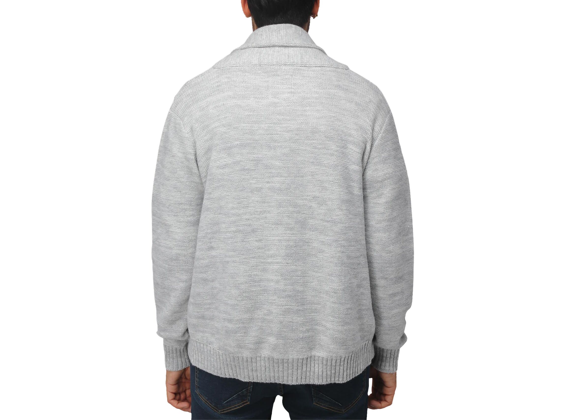 Mens Shawl Collar Cable Knit Cardigan