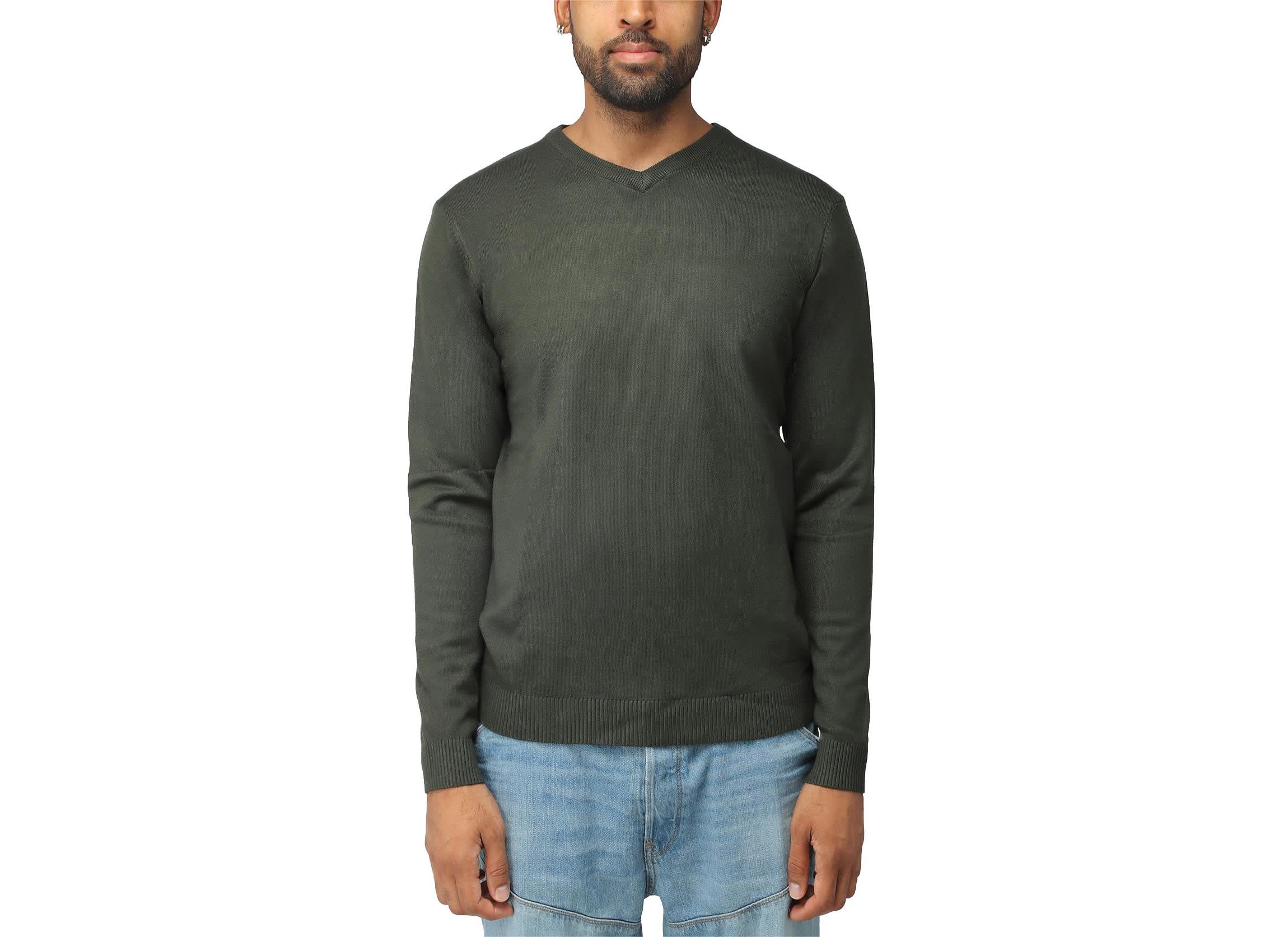 X RAY Mens Basic Long Sleeve Mid-Weight V-Neck Sweater