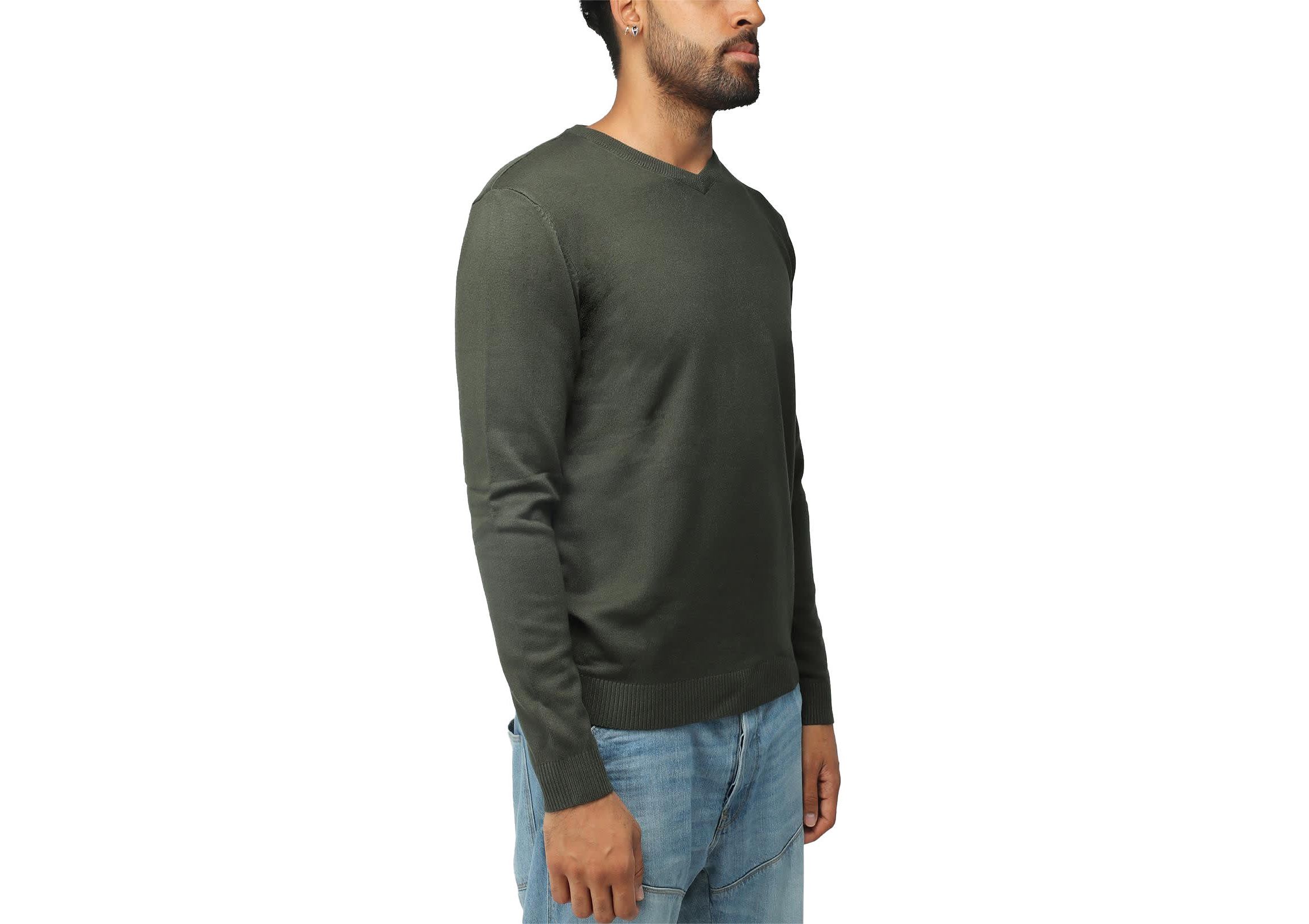 X RAY Mens Basic Long Sleeve Mid-Weight V-Neck Sweater