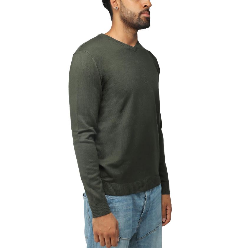 X RAY Mens Basic Long Sleeve Mid-Weight V-Neck Sweater