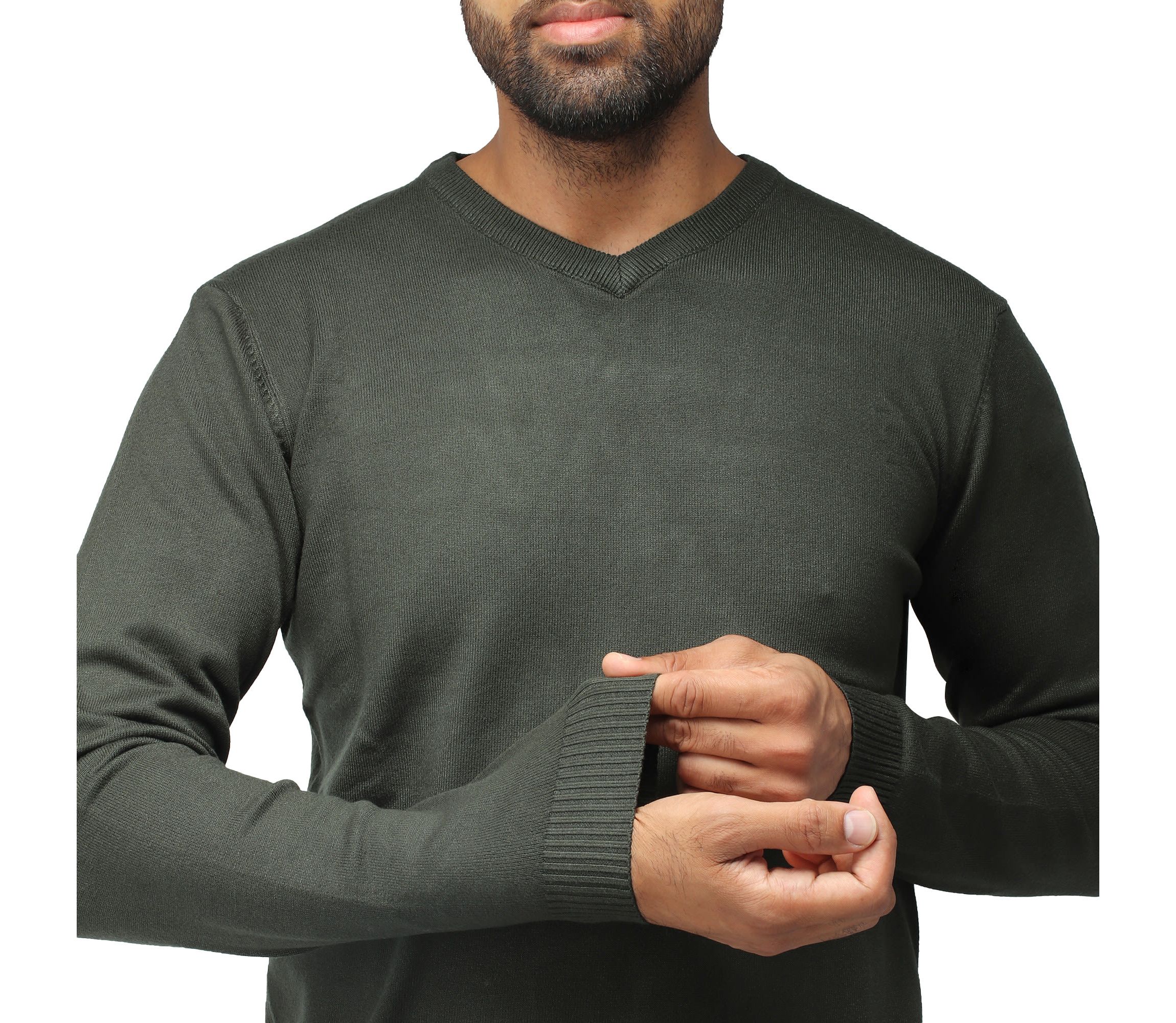 X RAY Mens Basic Long Sleeve Mid-Weight V-Neck Sweater