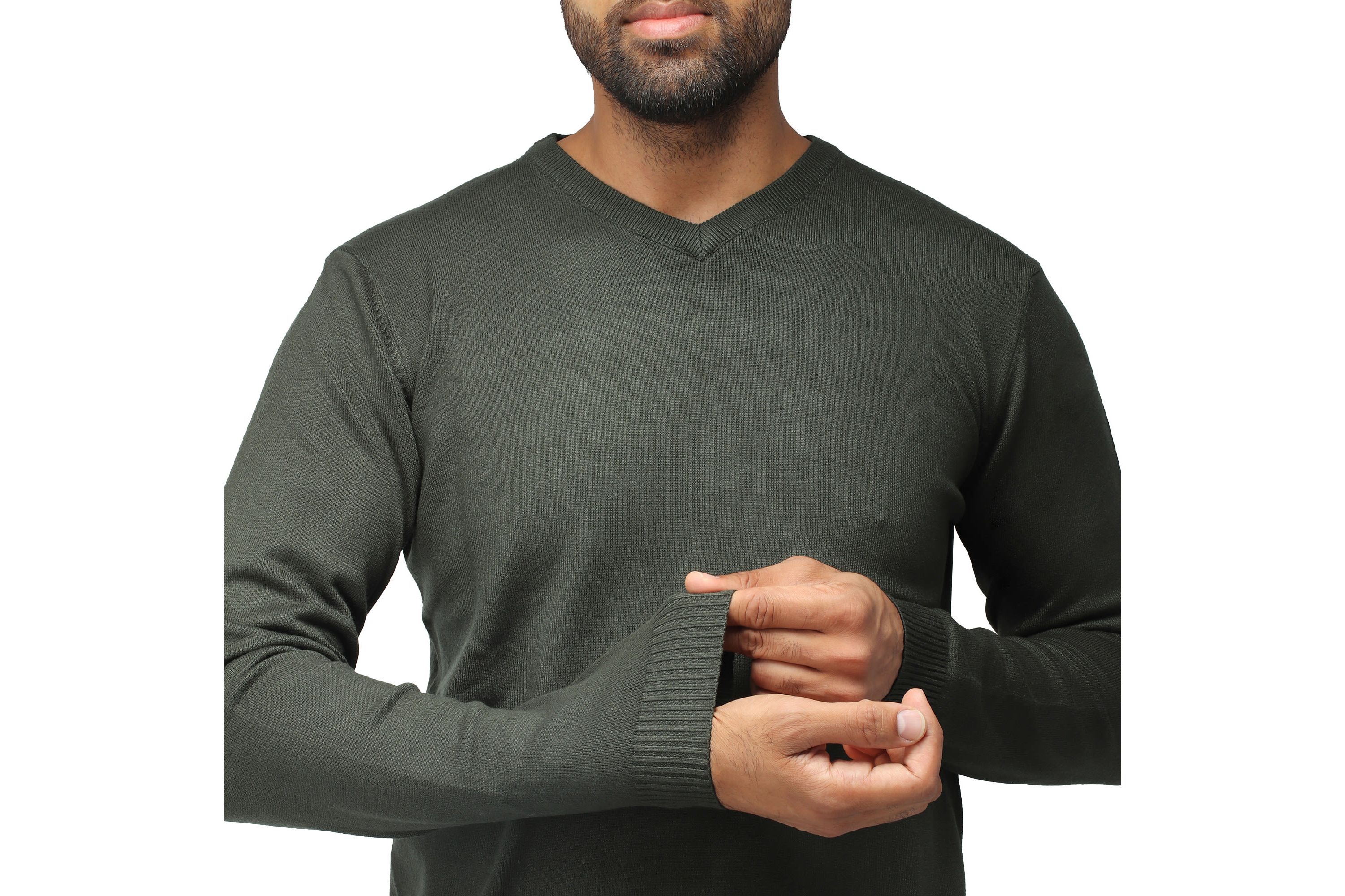 X RAY Mens Basic Long Sleeve Mid-Weight V-Neck Sweater