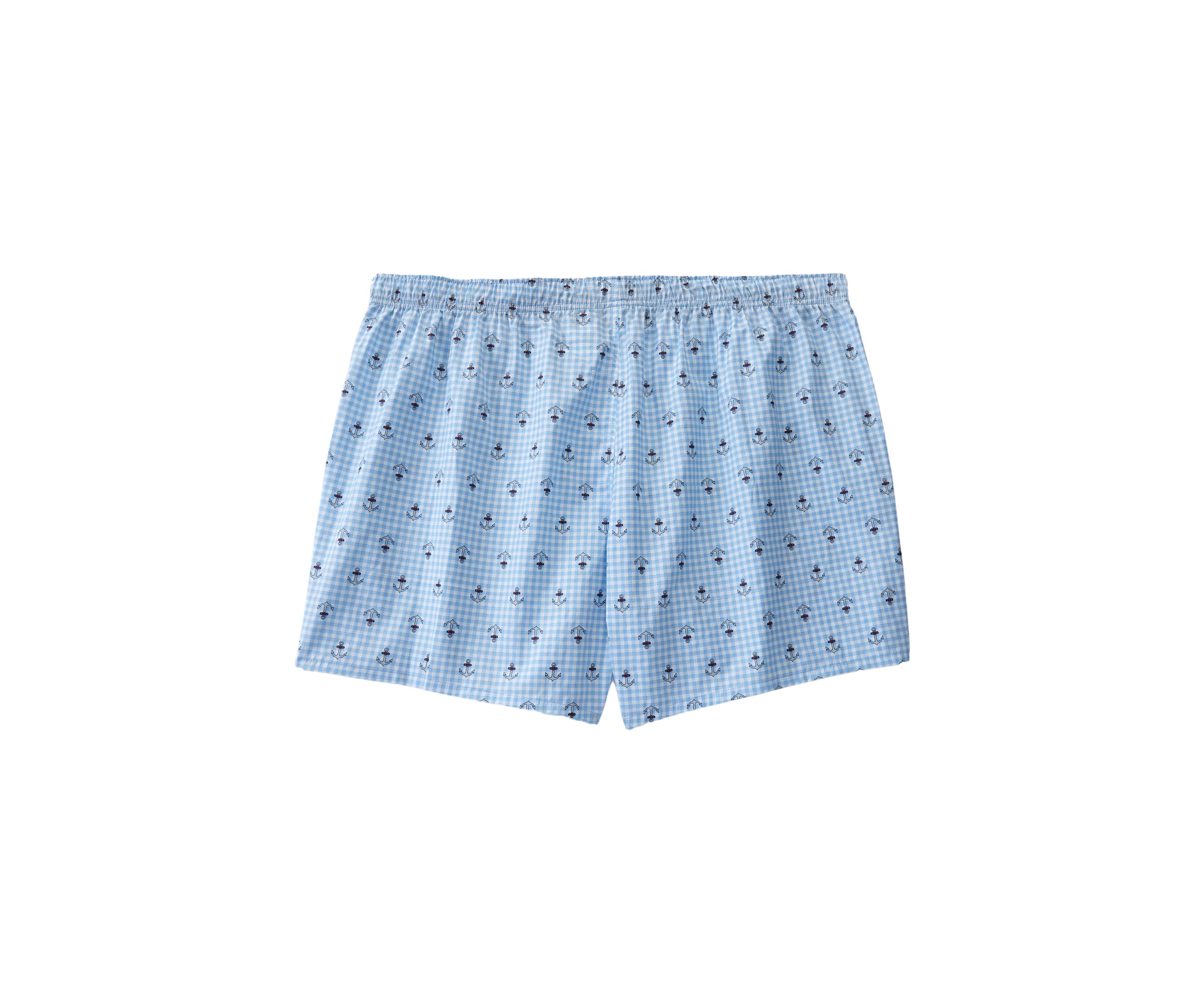 Big & Tall Gingham Anchor Printed Boxers