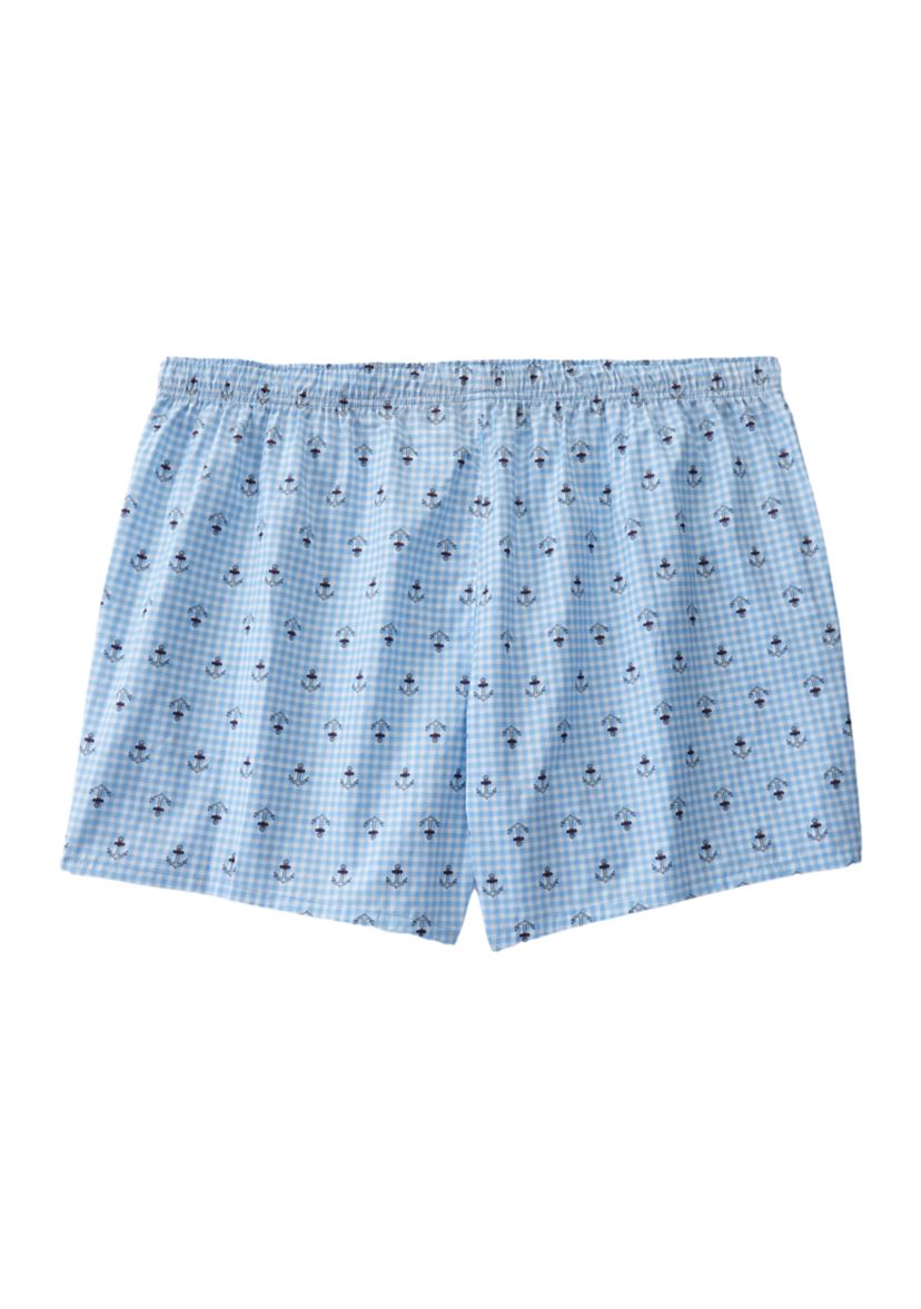 Big & Tall Gingham Anchor Printed Boxers