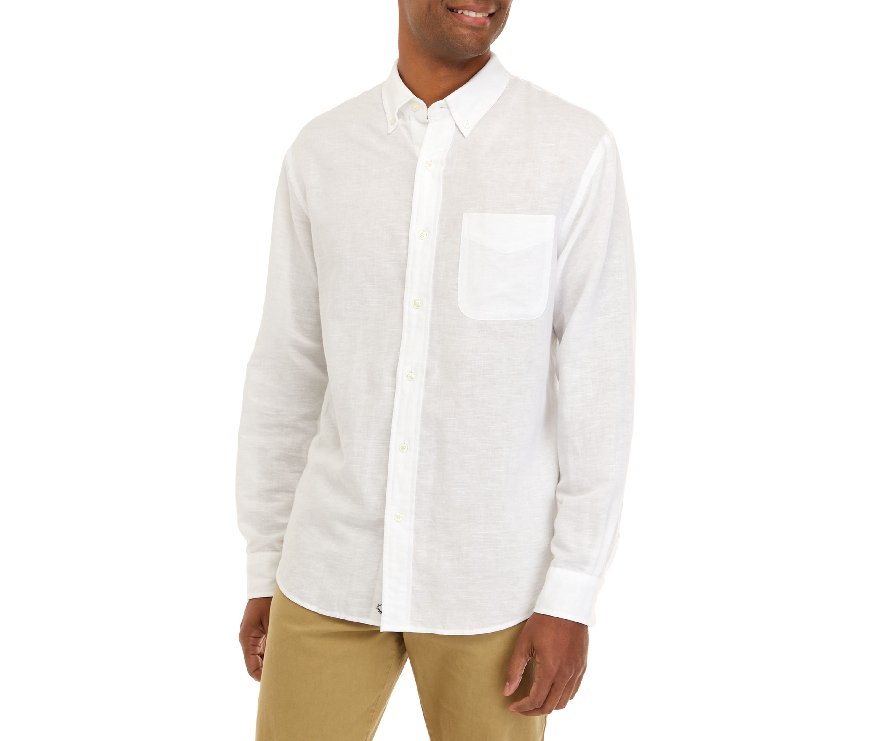 Mens Long Sleeve Linen and Cotton Shirt