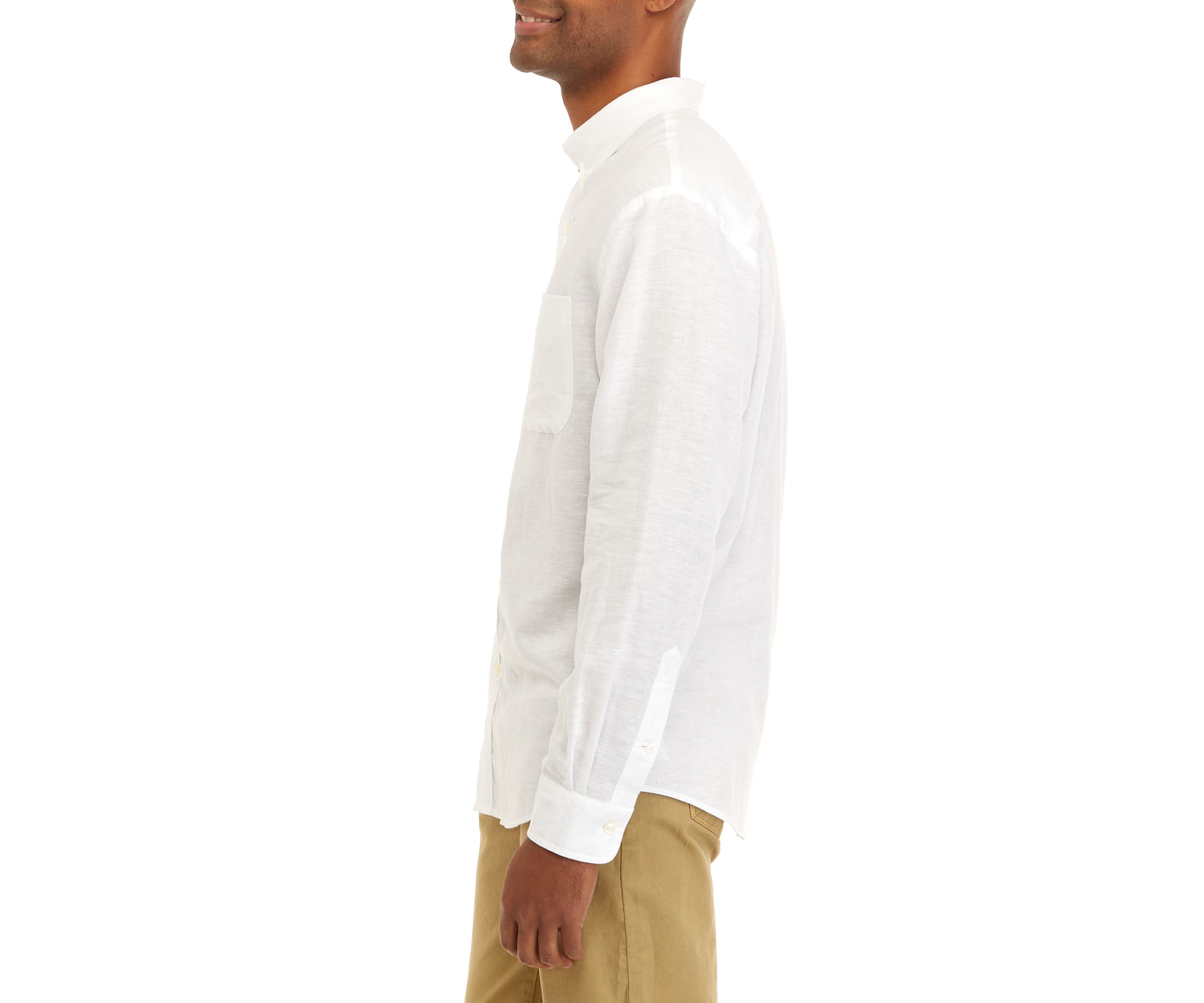 Mens Long Sleeve Linen and Cotton Shirt