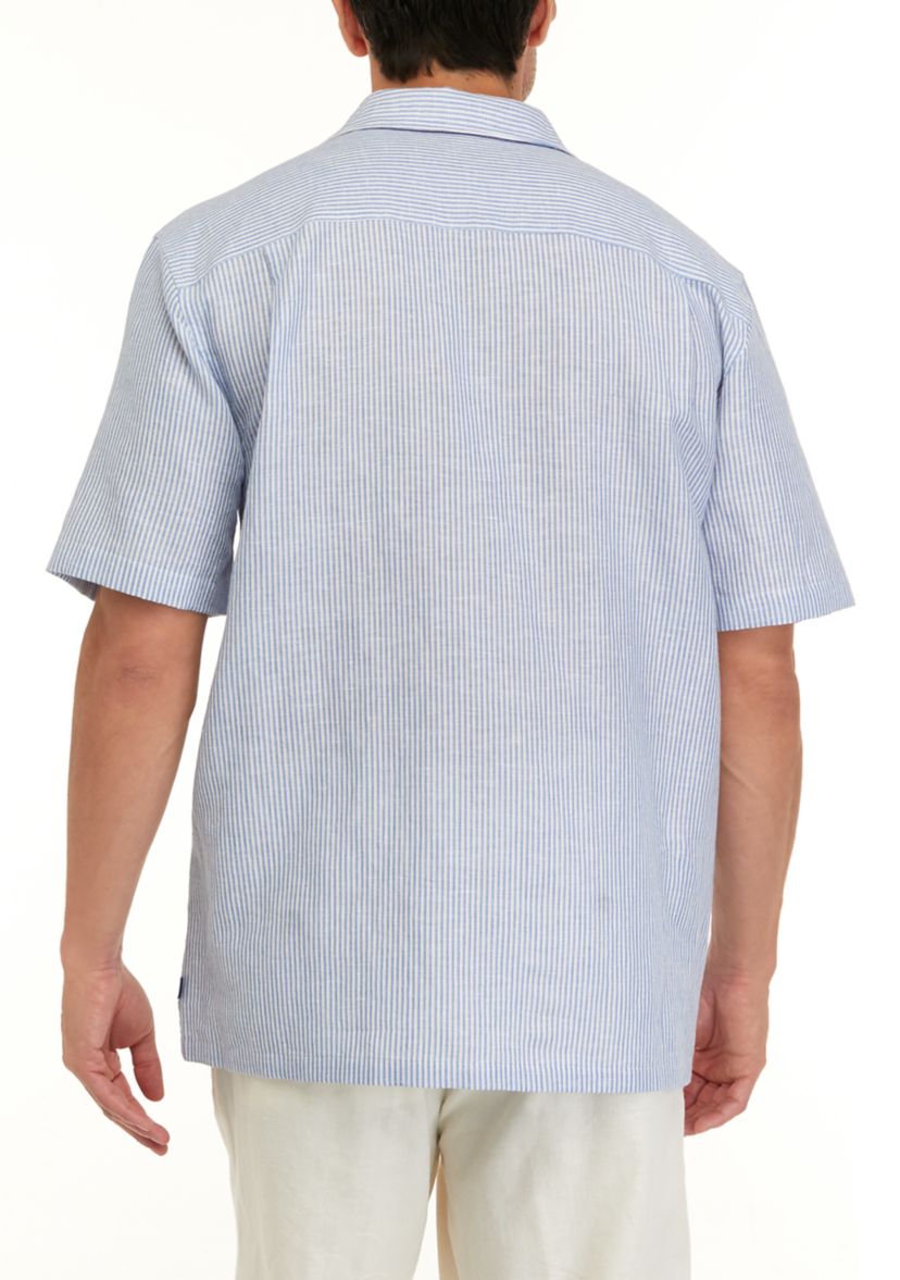 Mens Striped Camp Shirt