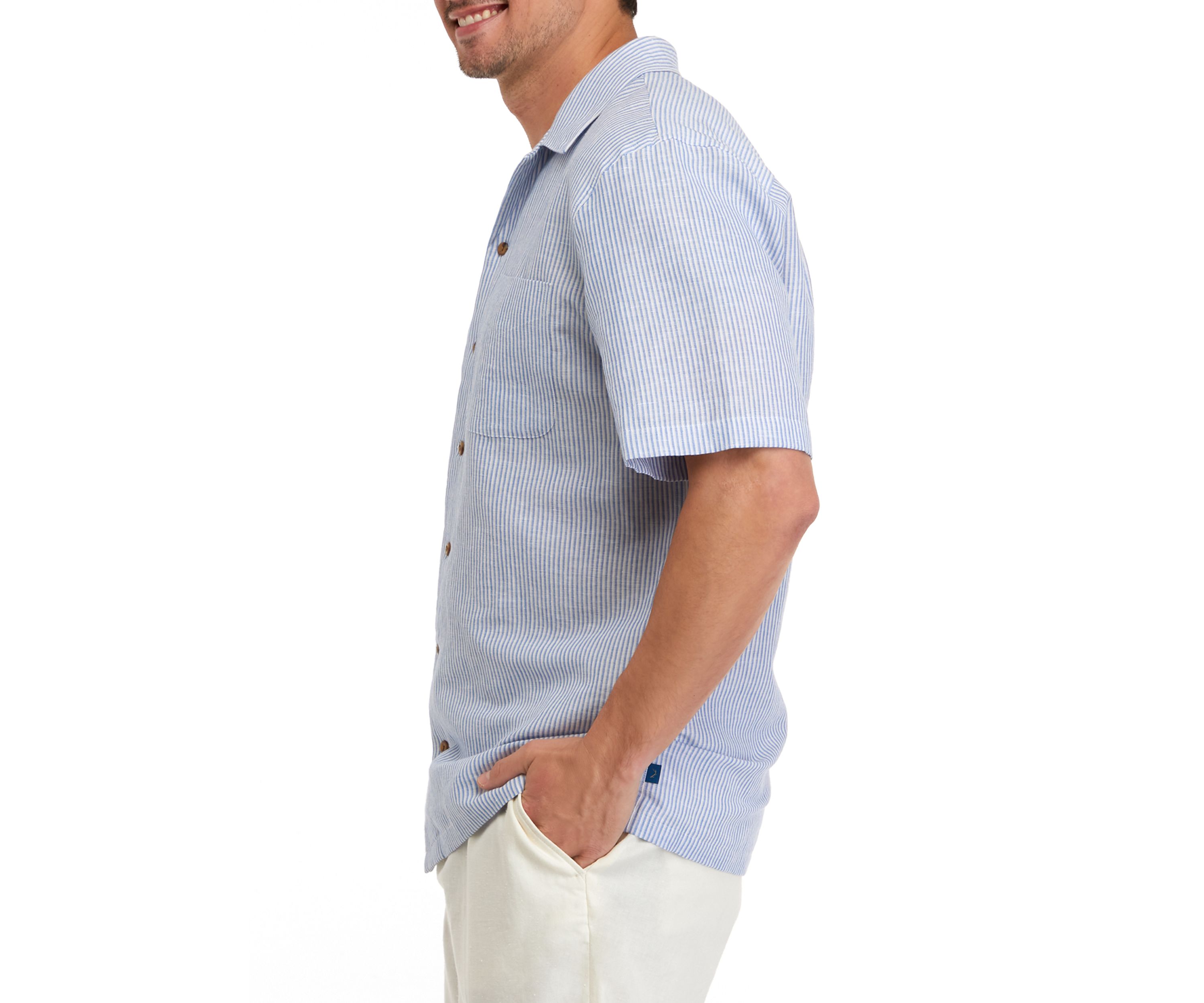 Mens Striped Camp Shirt
