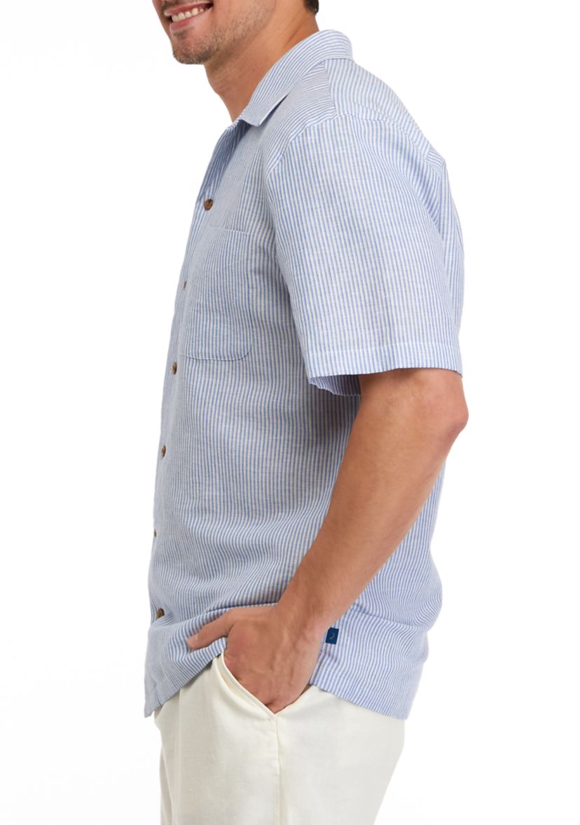 Mens Striped Camp Shirt