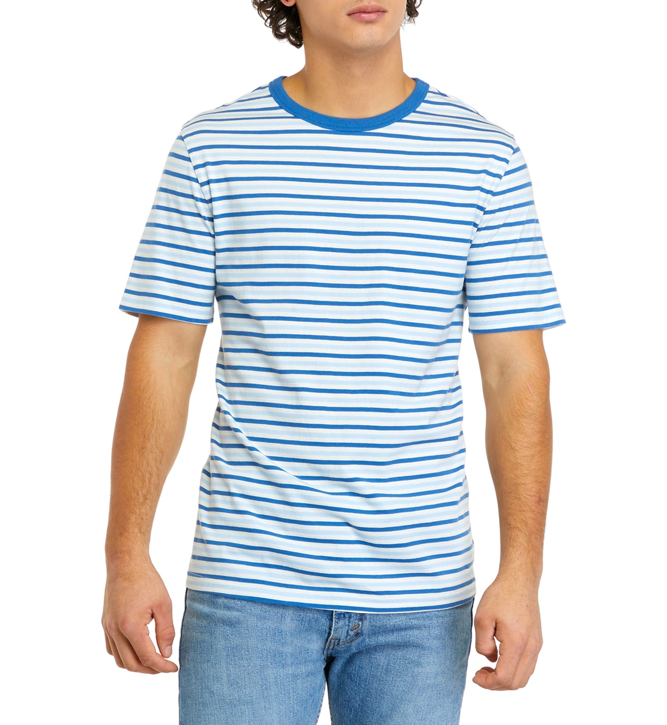 Short Sleeve Crew Neck Striped T-Shirt