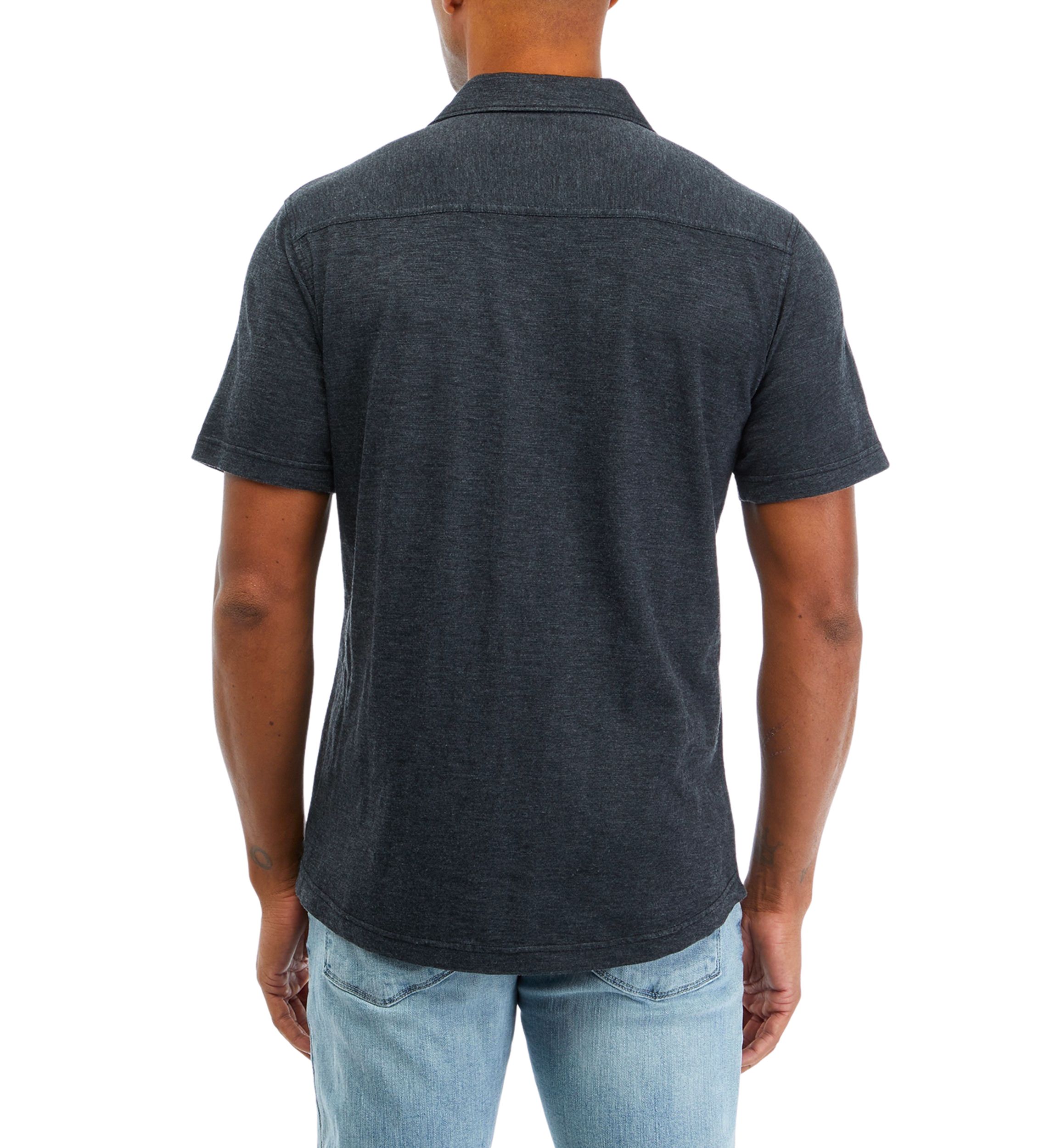 Slub Knit Camp Button Down Shirt