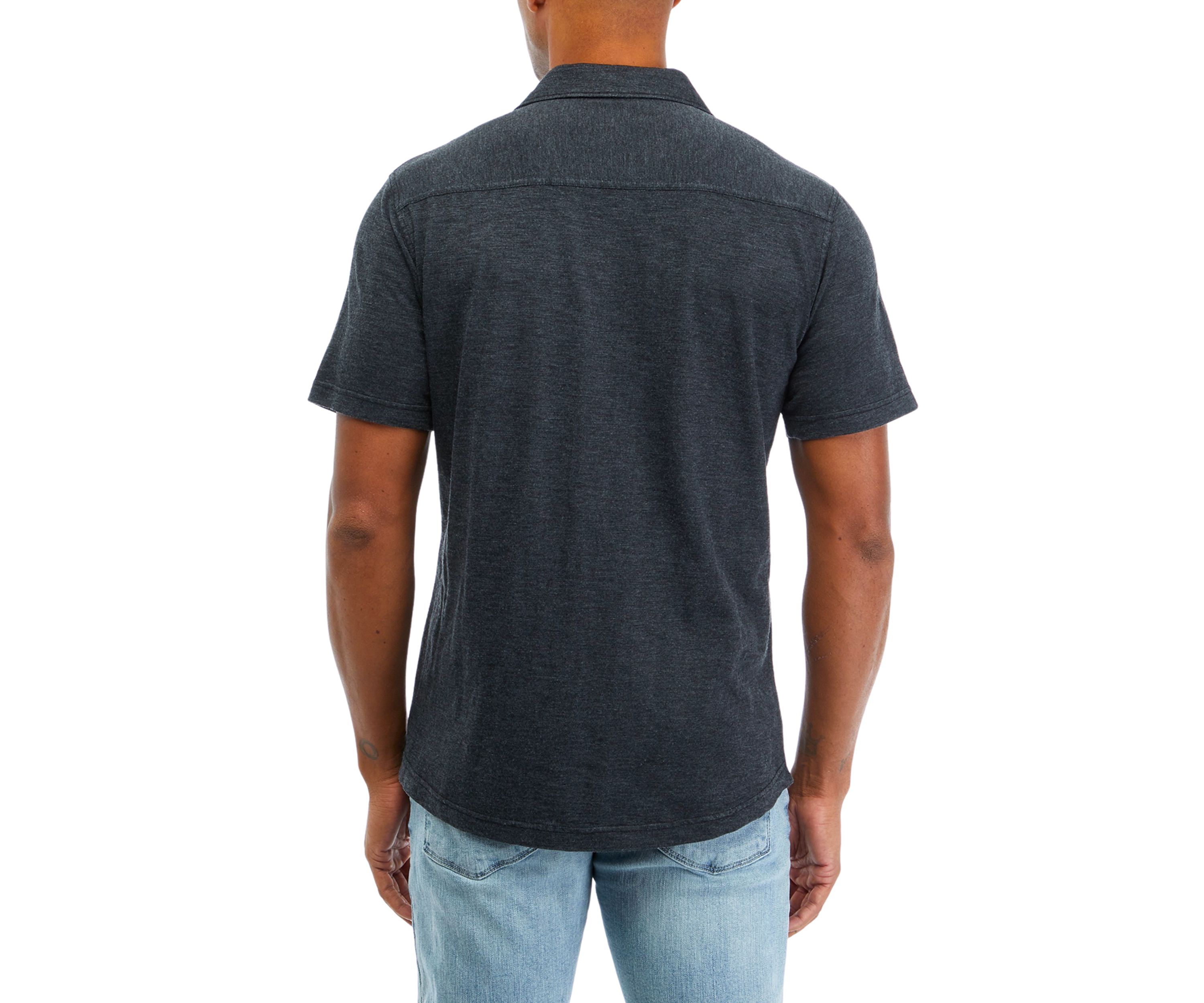 Slub Knit Camp Button Down Shirt
