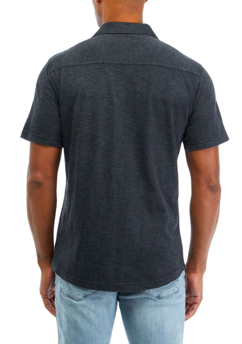 Slub Knit Camp Button Down Shirt