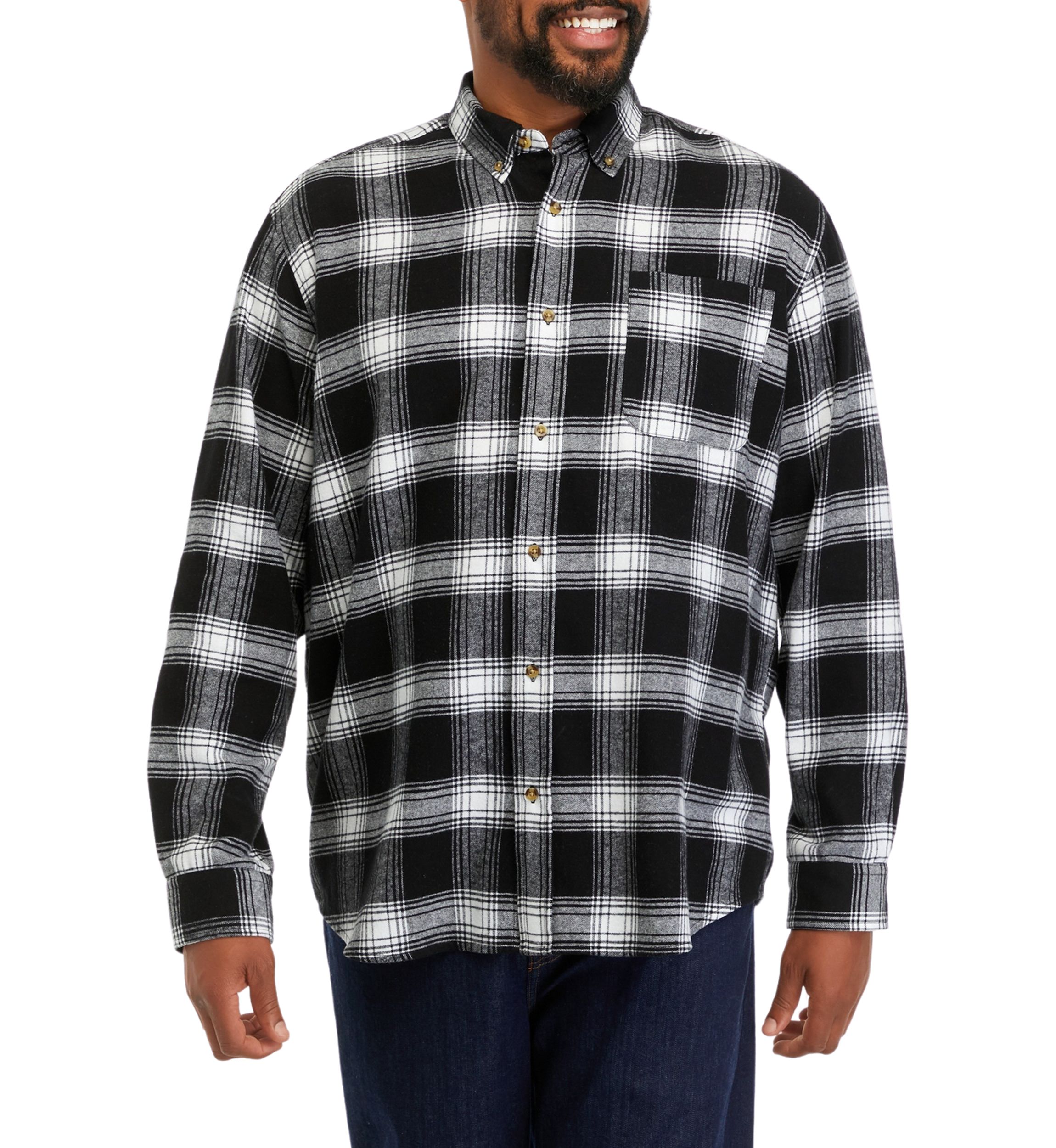 Big & Tall Plaid Printed Flannel Shirt