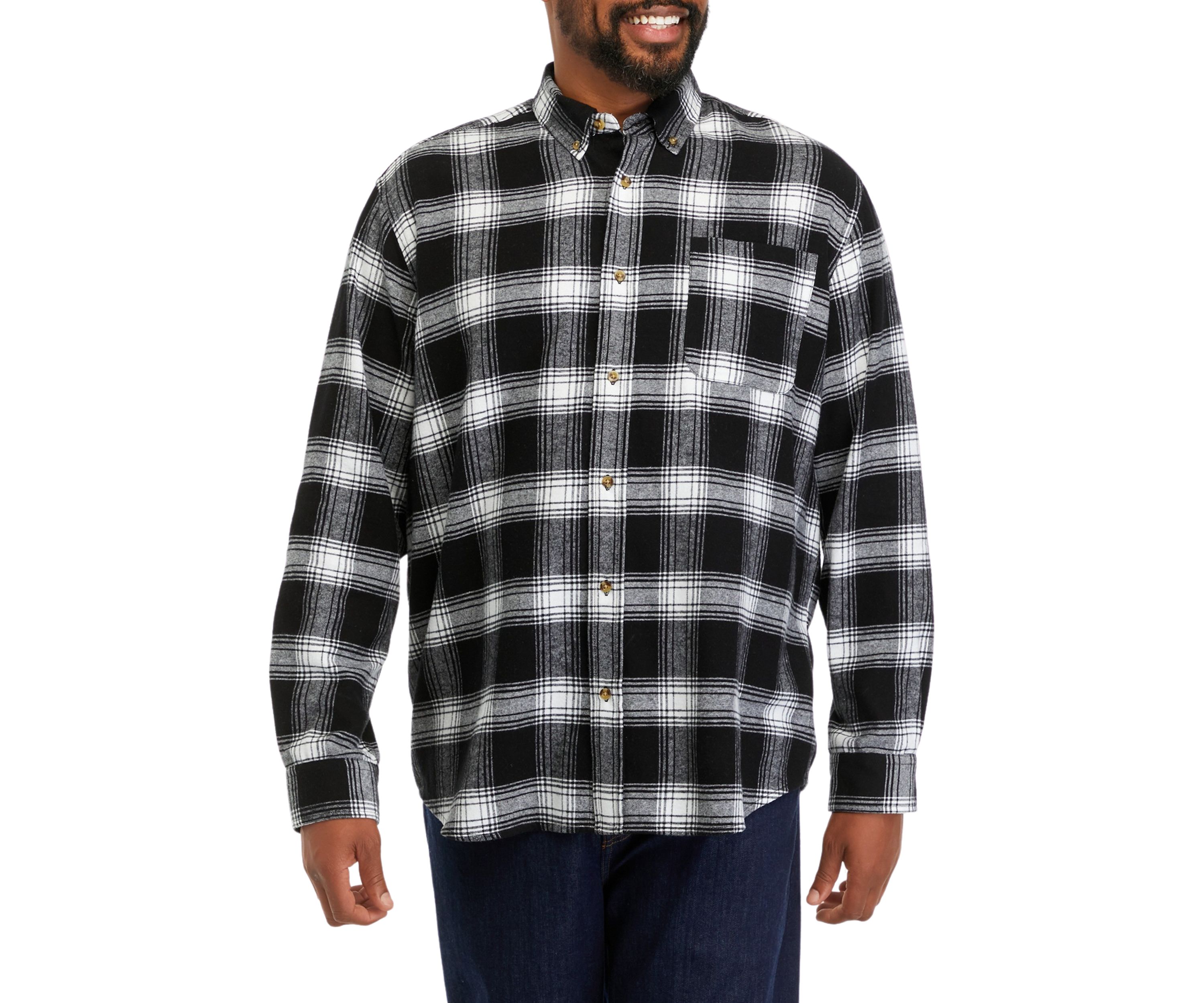 Big & Tall Plaid Printed Flannel Shirt
