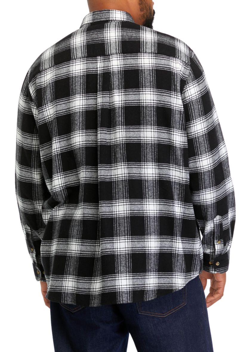 Big & Tall Plaid Printed Flannel Shirt