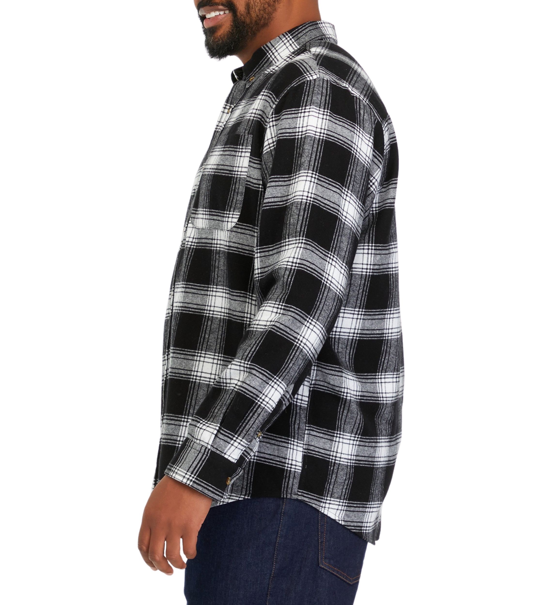 Big & Tall Plaid Printed Flannel Shirt