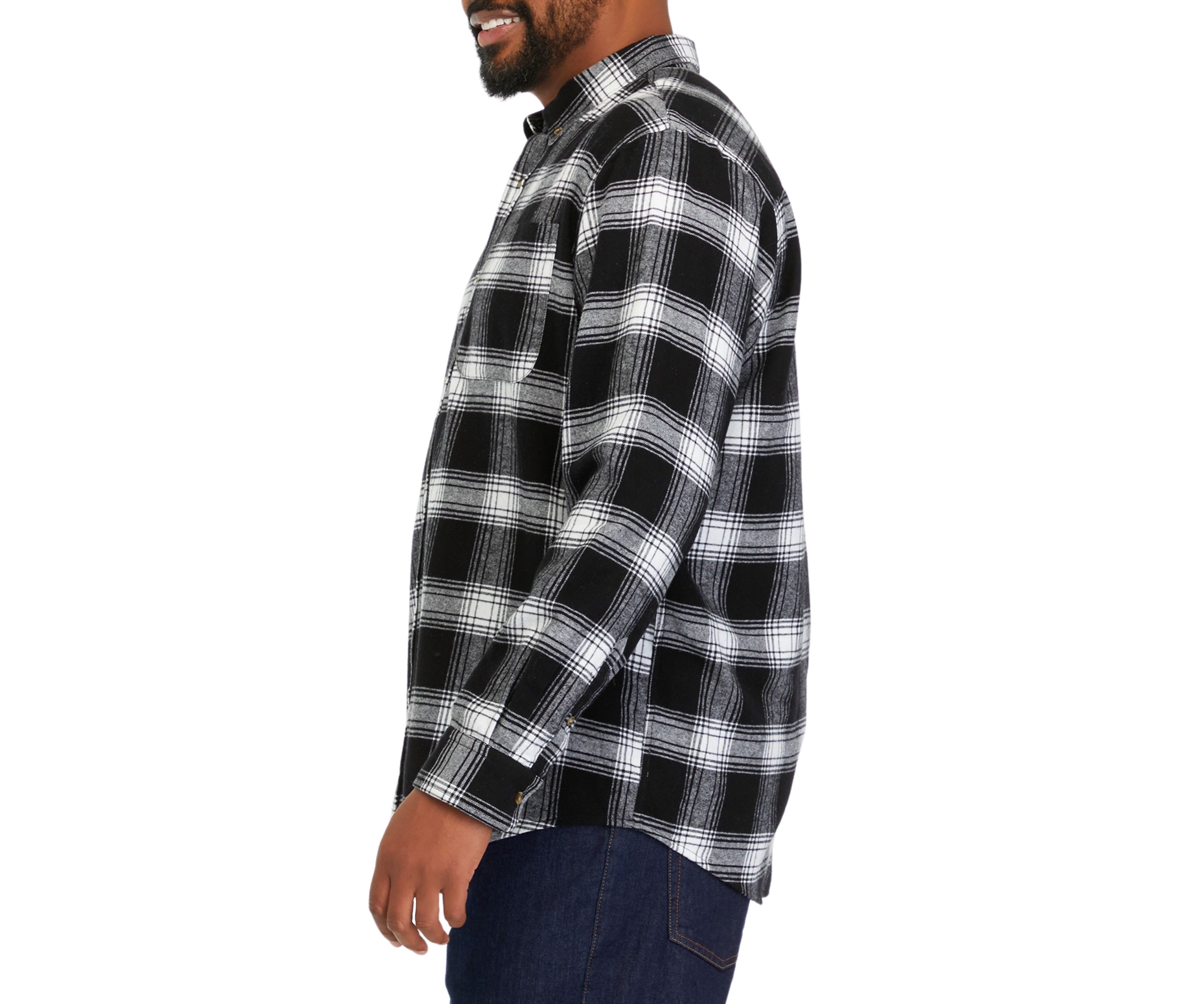 Big & Tall Plaid Printed Flannel Shirt