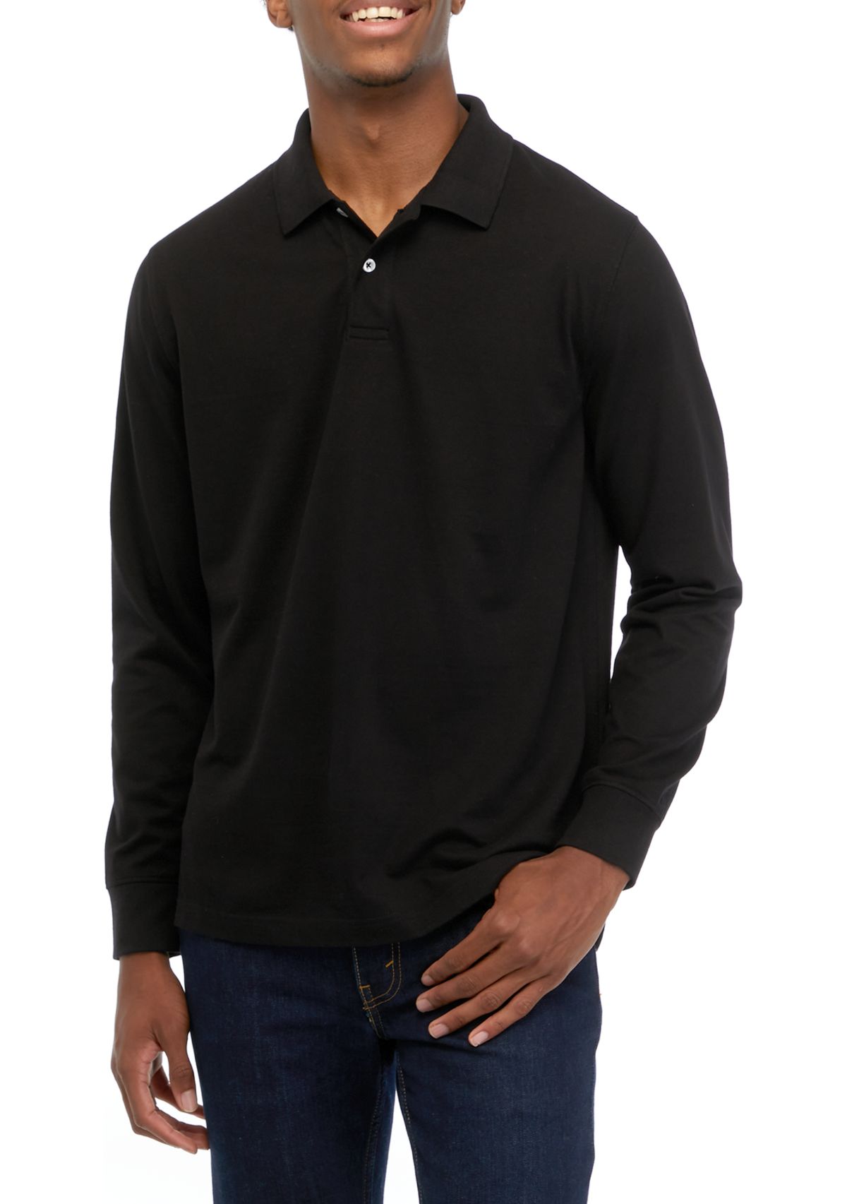Long Sleeve Jersey Polo Shirt