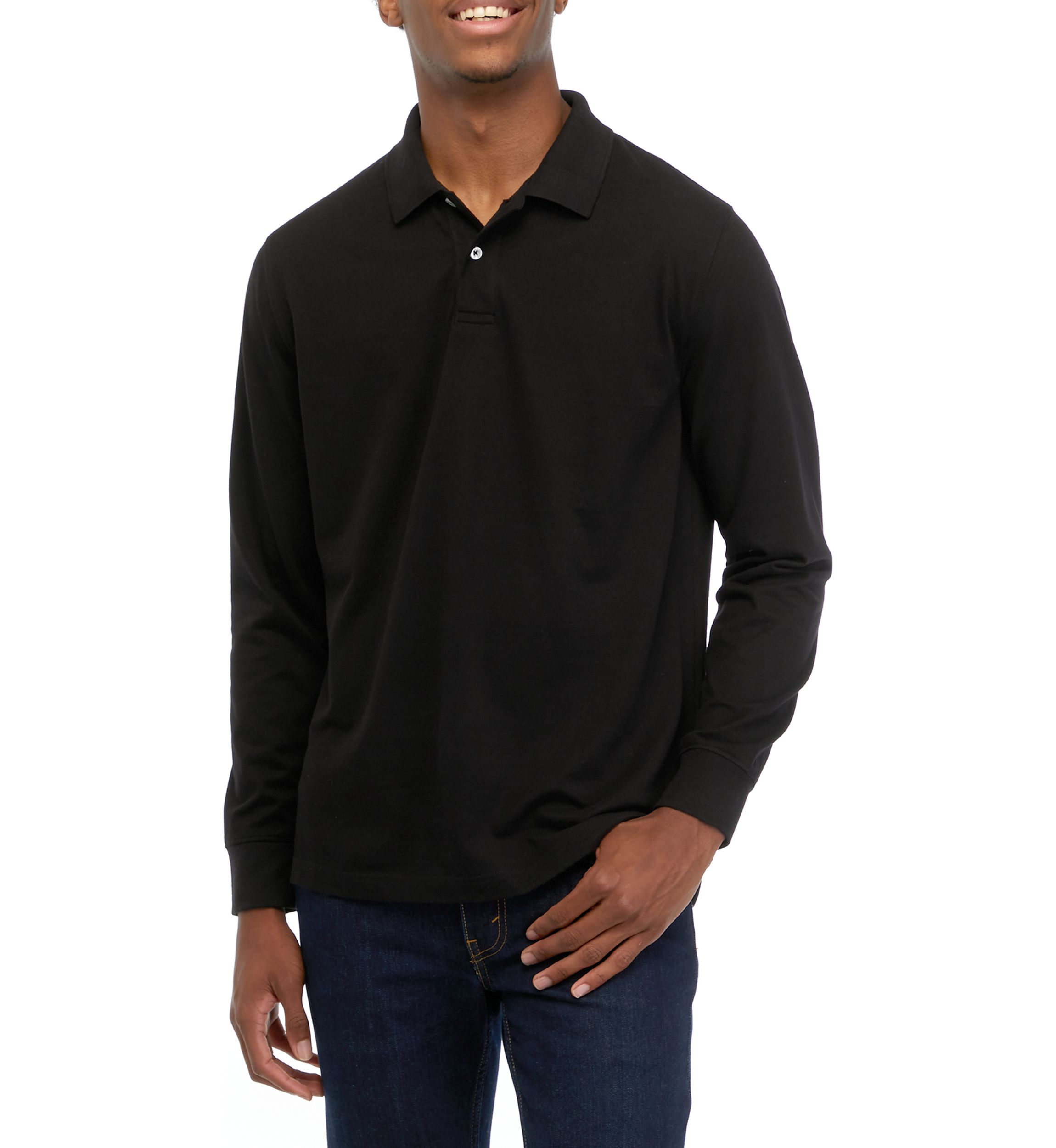 Long Sleeve Jersey Polo Shirt