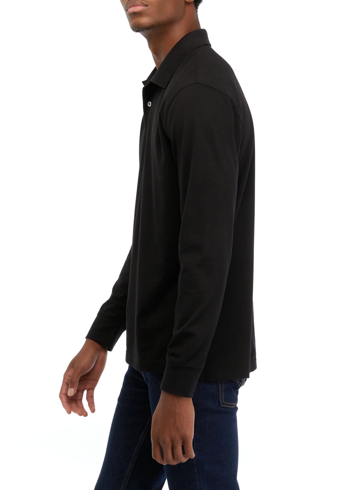 Long Sleeve Jersey Polo Shirt