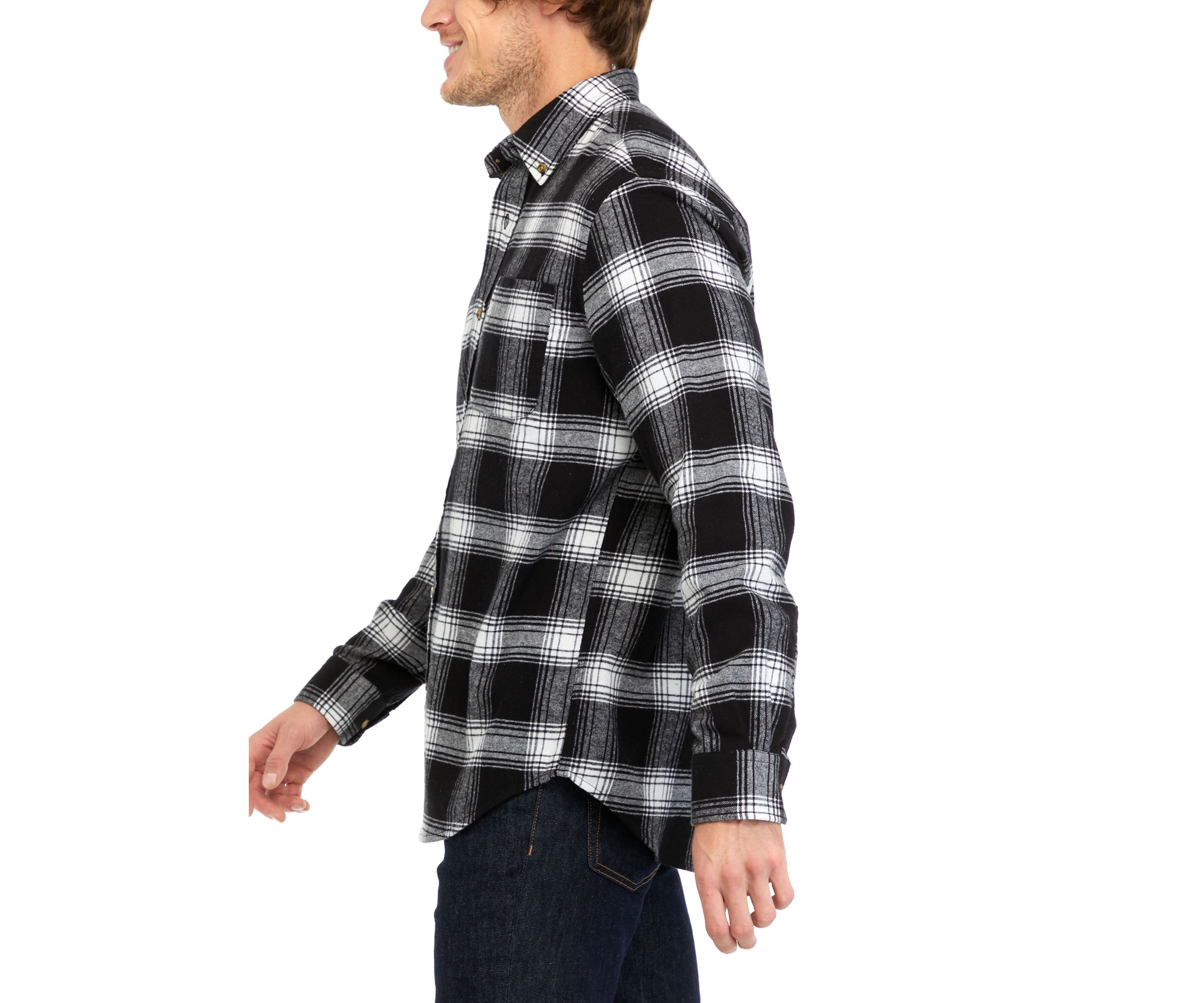 Long Sleeve Plaid Printed Flannel Shirt
