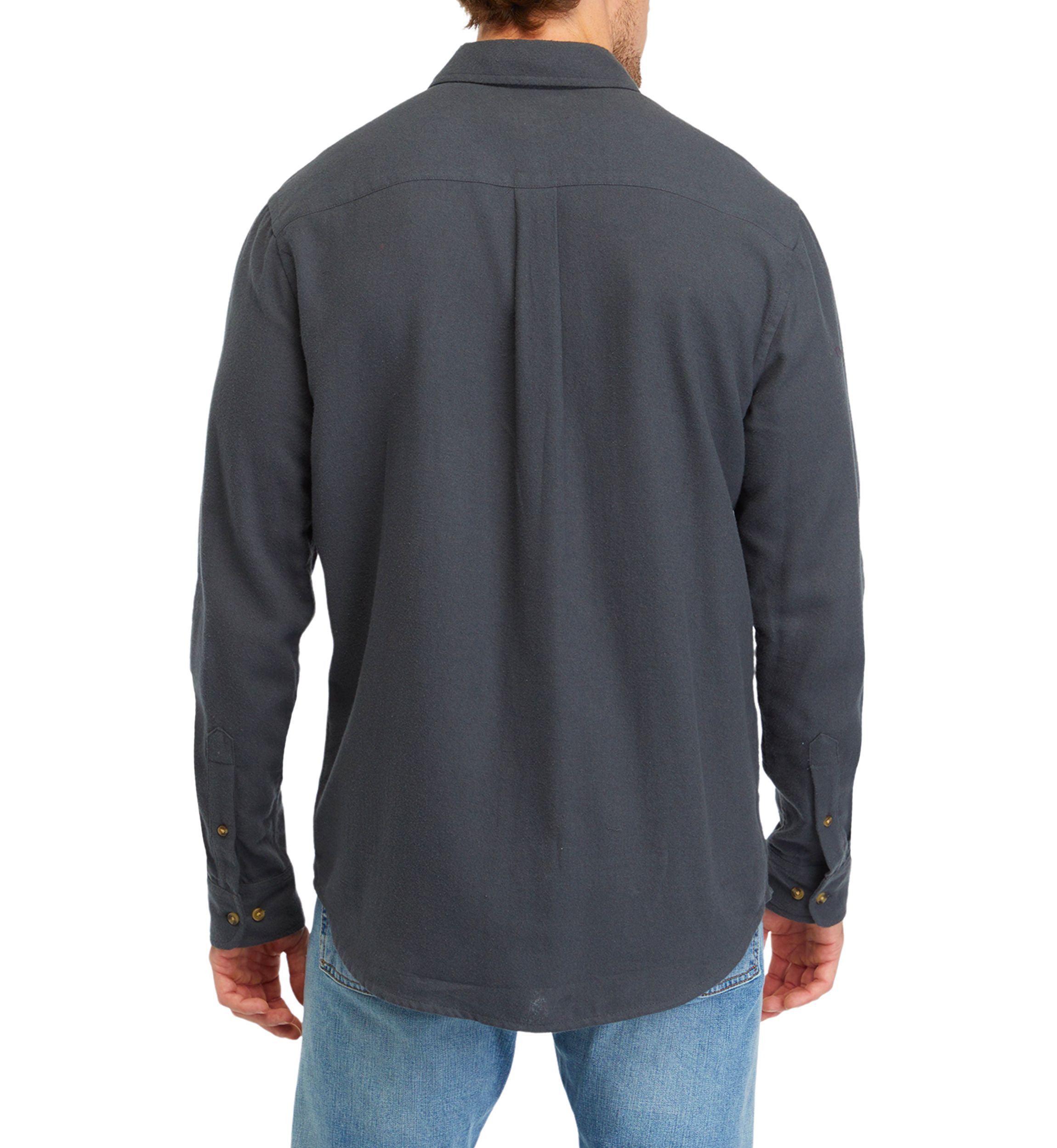 Long Sleeve Solid Flannel Shirt