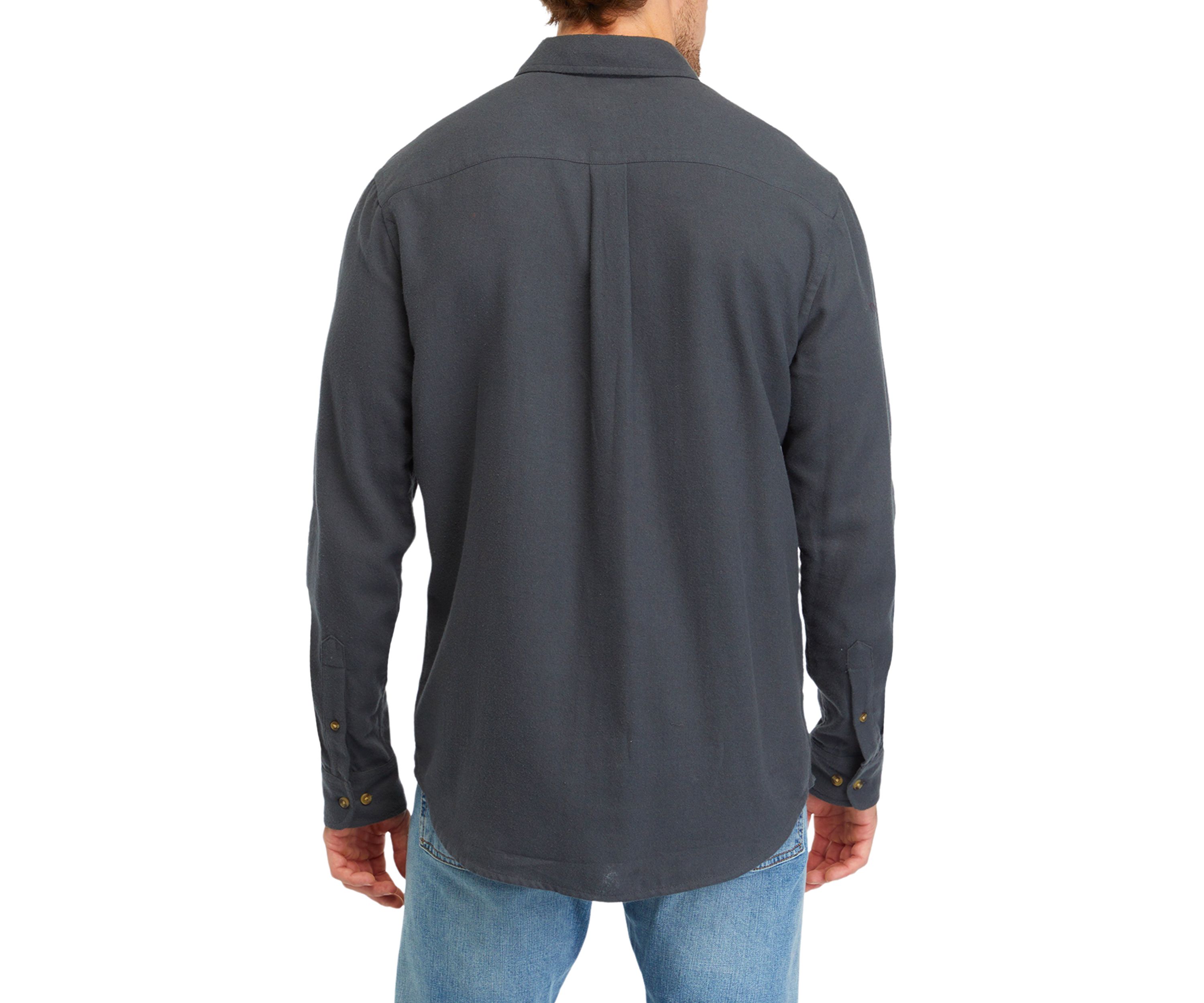 Long Sleeve Solid Flannel Shirt