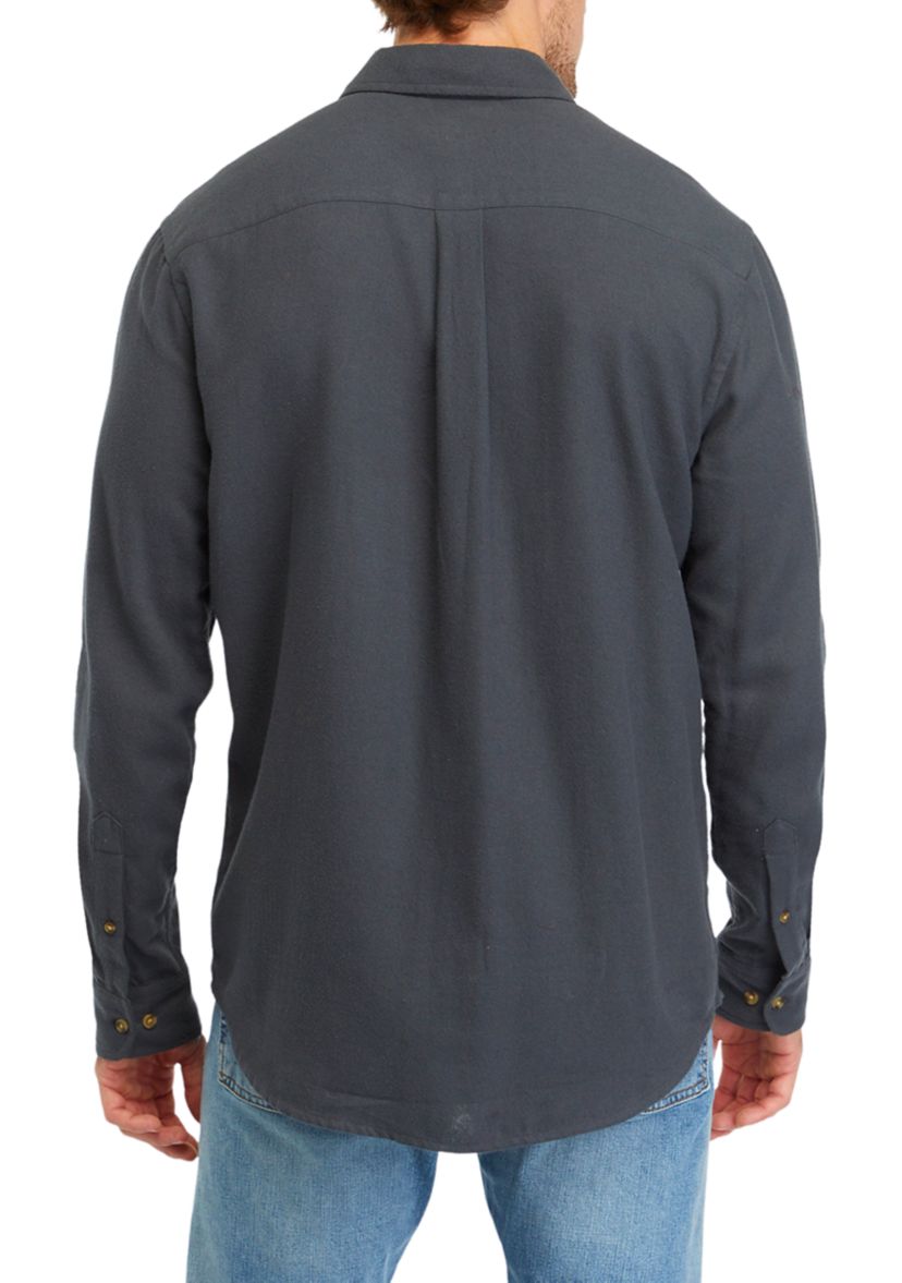 Long Sleeve Solid Flannel Shirt