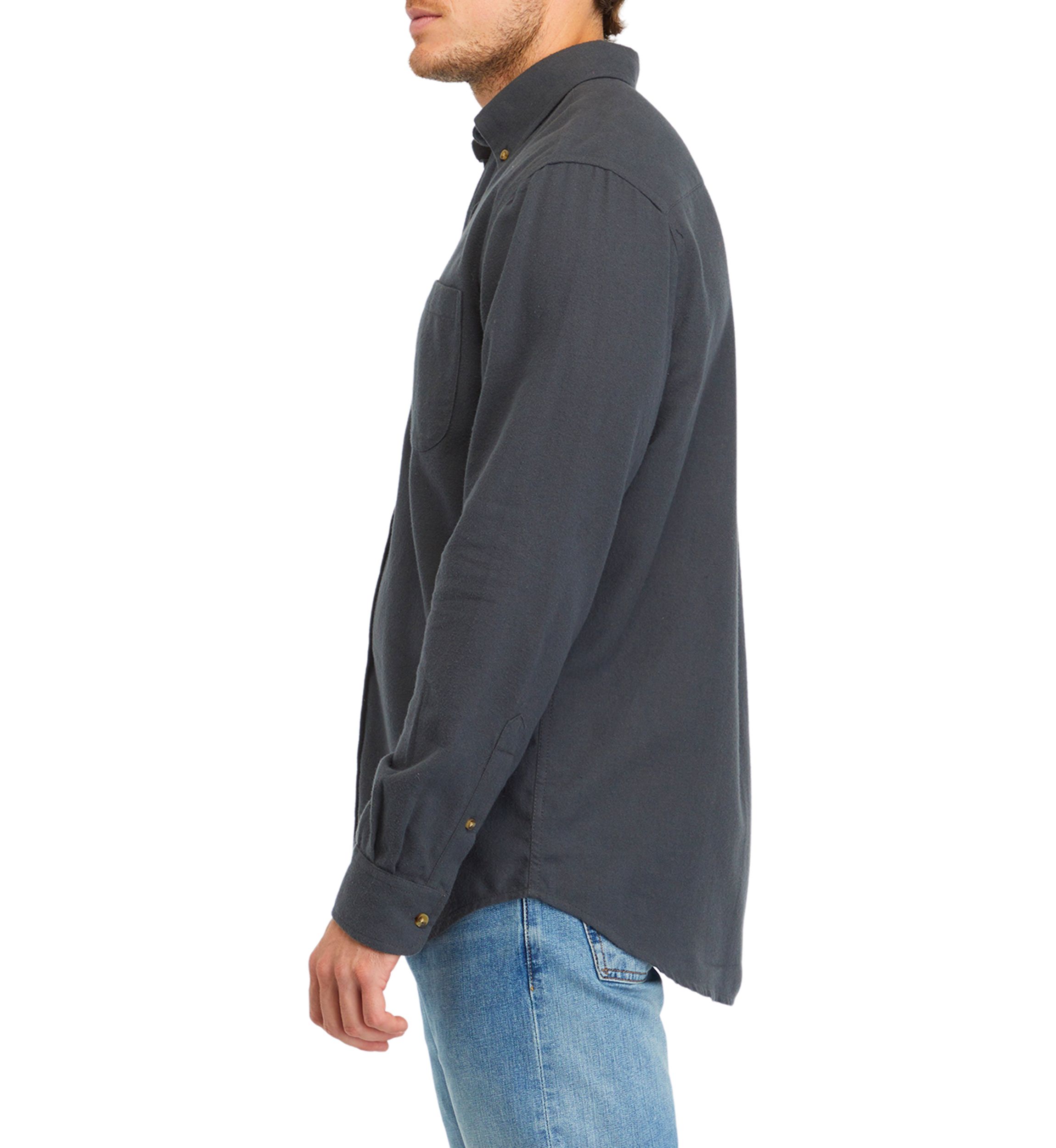 Long Sleeve Solid Flannel Shirt