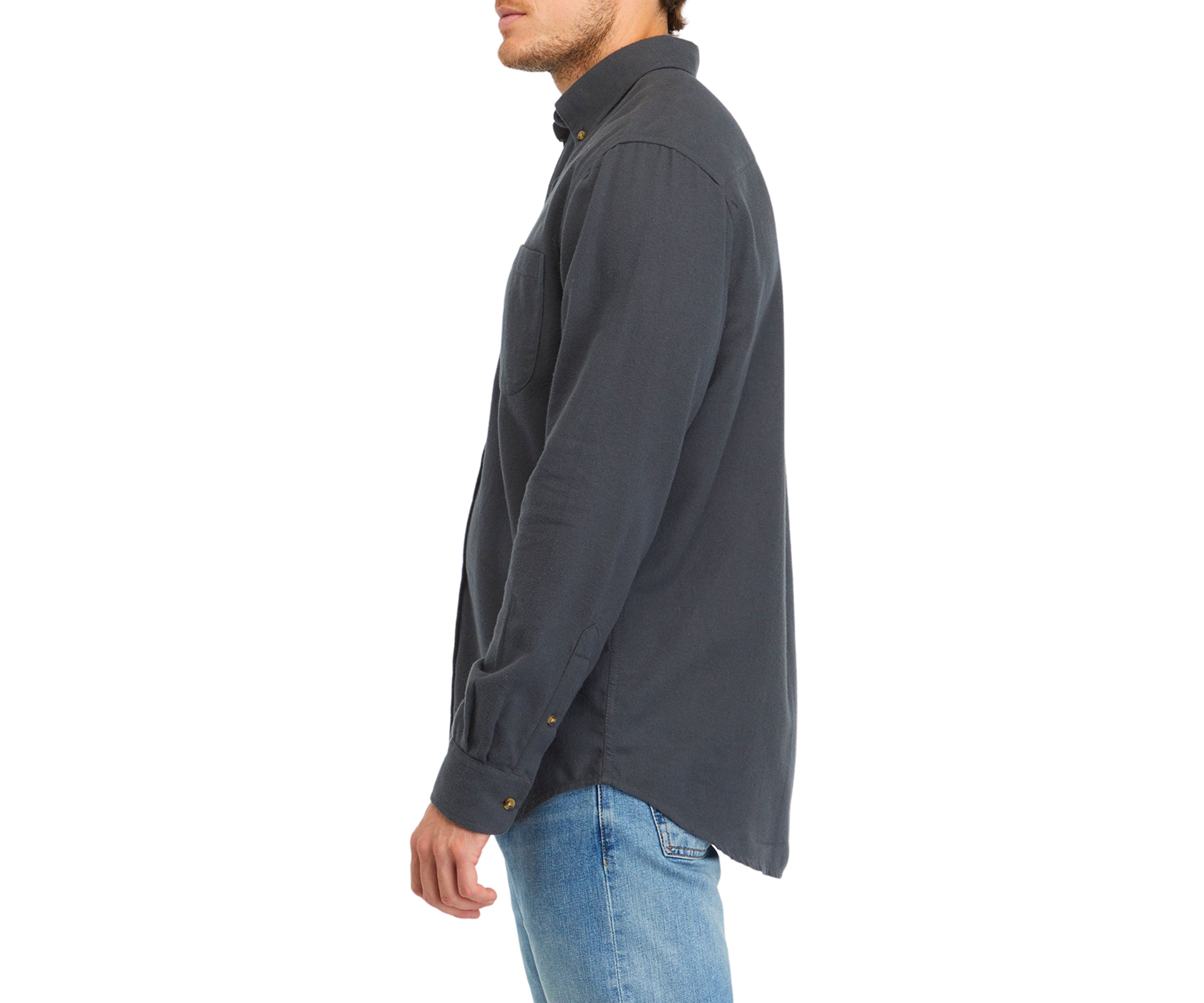 Long Sleeve Solid Flannel Shirt