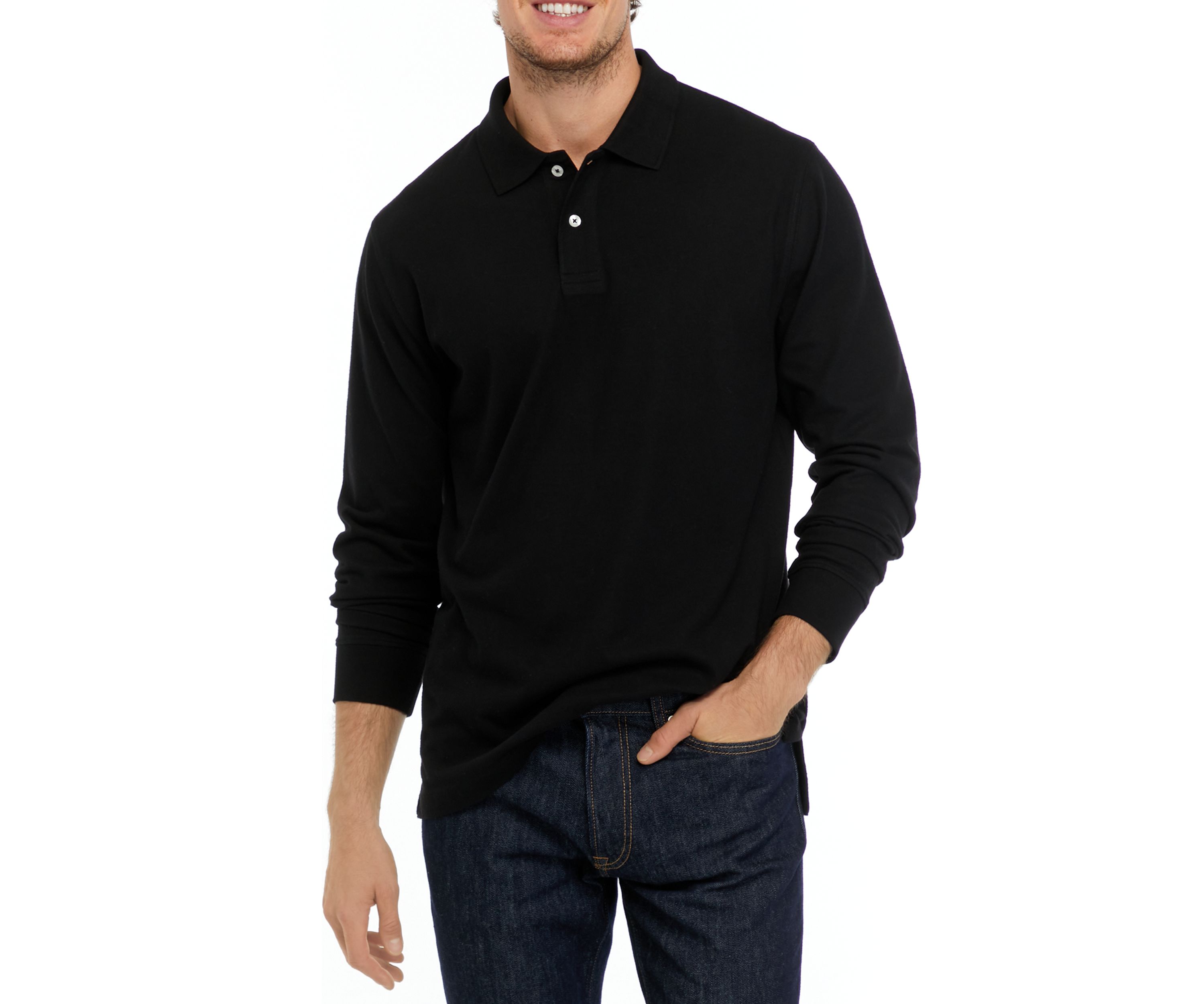 Long Sleeve Jersey Polo Shirt