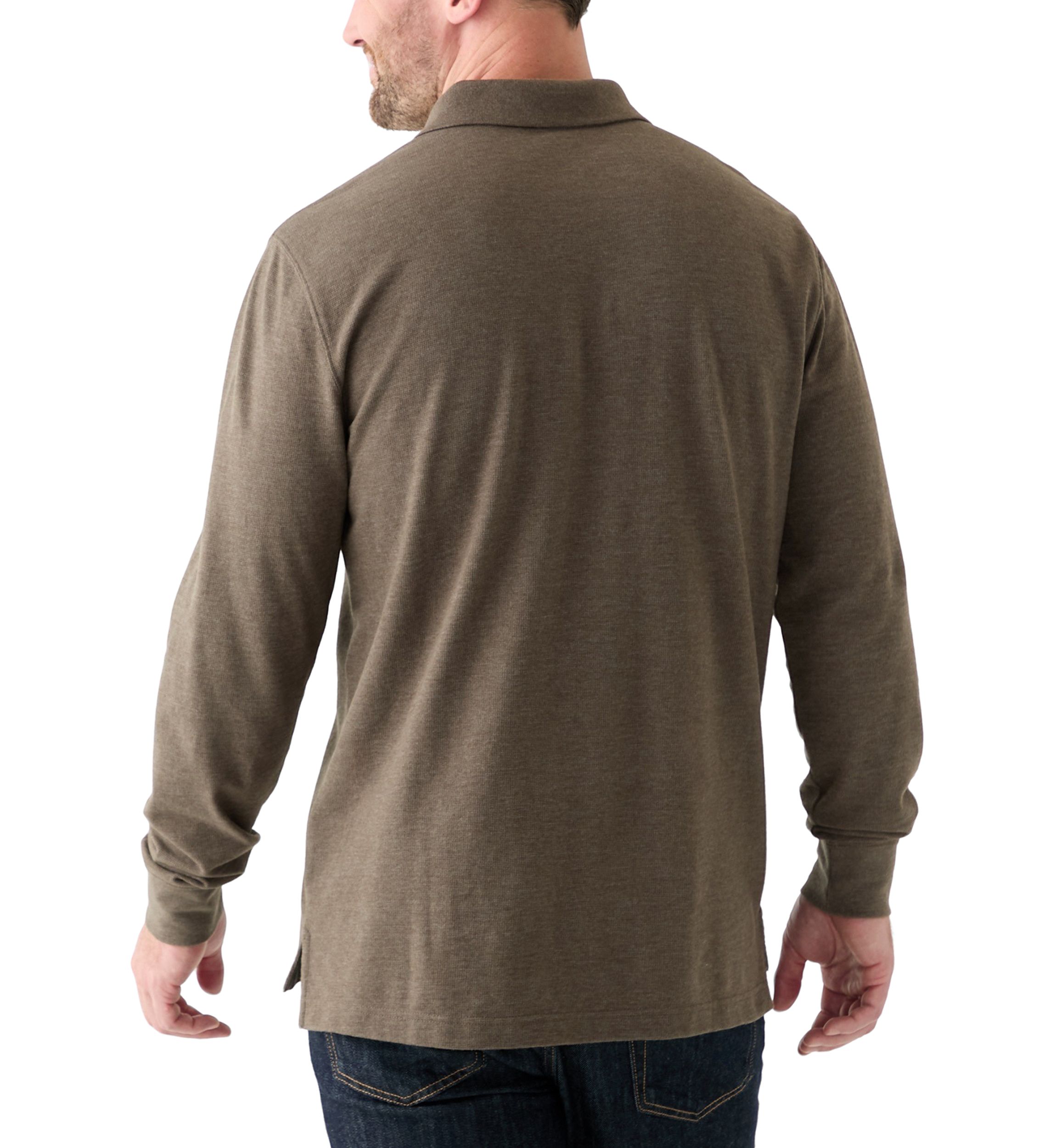Long Sleeve Textured Polo Shirt