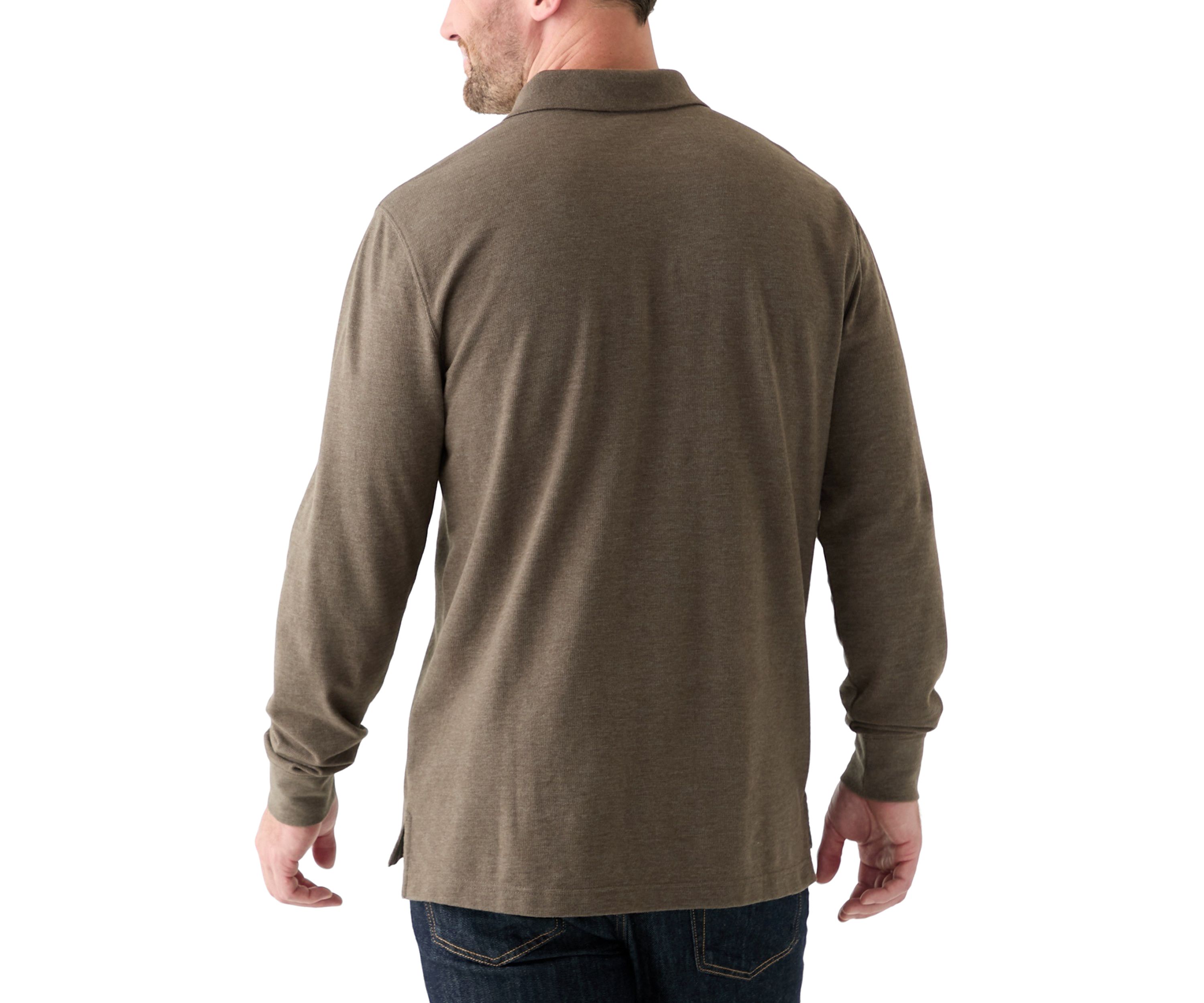 Long Sleeve Textured Polo Shirt