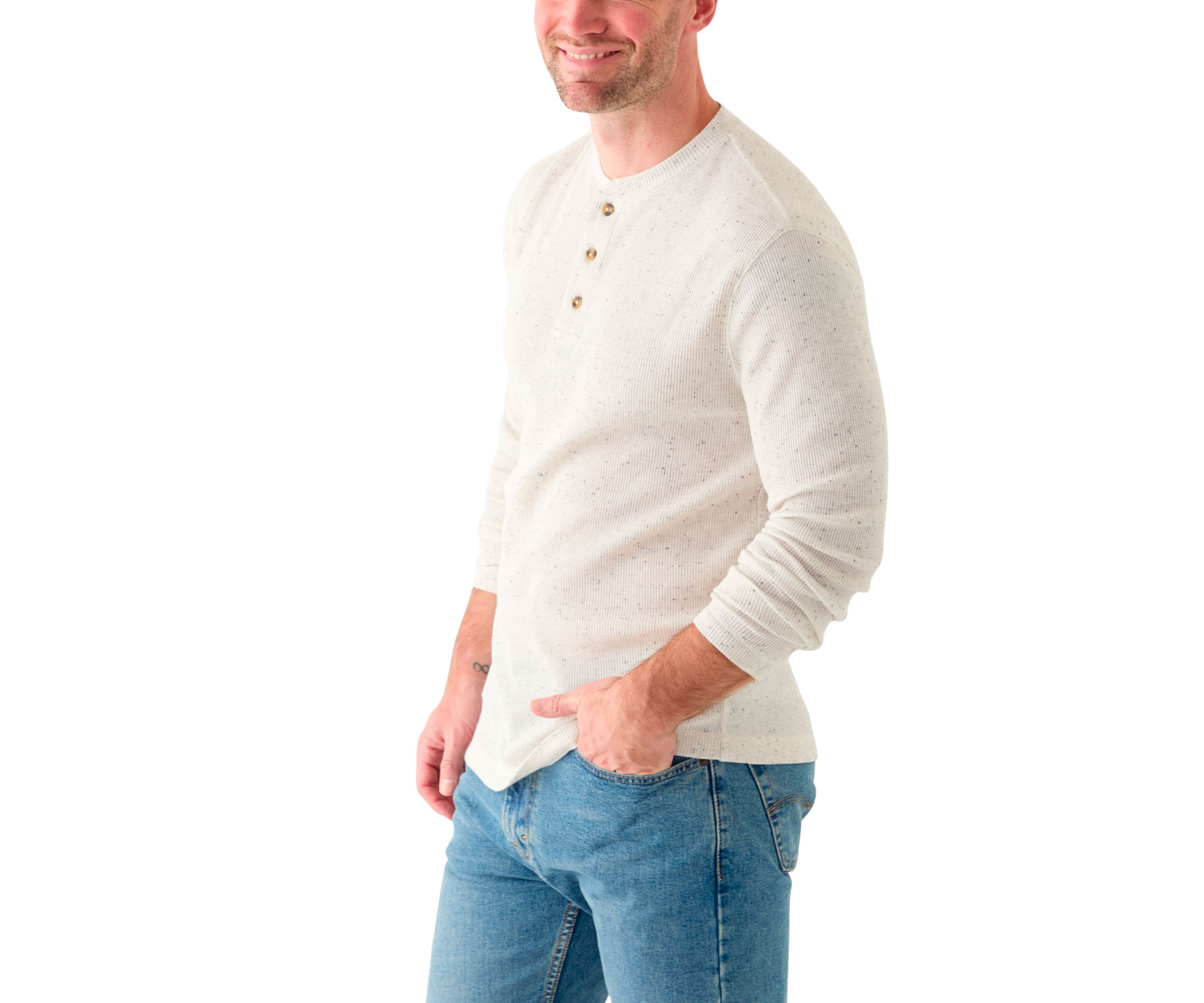 Long Sleeve Thermal Henley Shirt