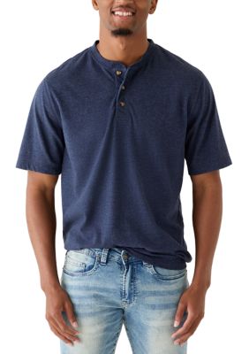 Saddlebred Men's Short Sleeve Jersey Henley Shirt, 2XL