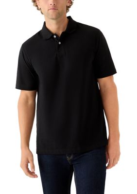 Saddlebred Men's Short Sleeve Jersey Polo Shirt, Black, 2XL