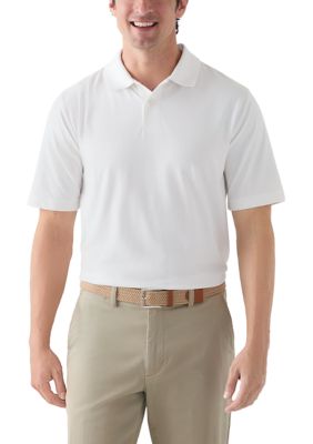 Saddlebred Men's Short Sleeve Jersey Polo Shirt, White, 2XL