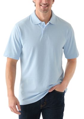 Saddlebred Men's Short Sleeve Jersey Polo Shirt, Blue, 2XL