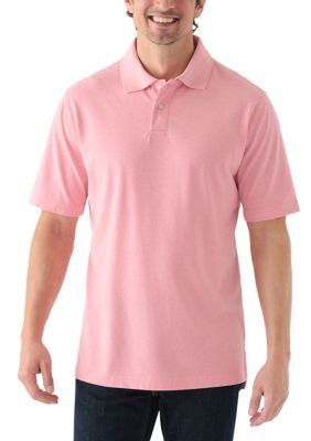 Saddlebred Men's Short Sleeve Jersey Polo Shirt, Pink, 2XL