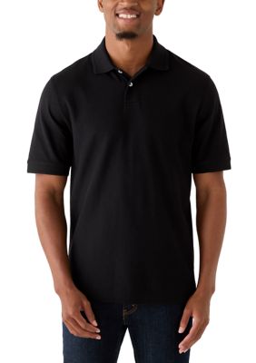 【黒】BANDEL BICOLOR RIB S/S POLO SHIRTS Saddlebred® Men's Short Sleeve Pique Polo Shirt | Belk