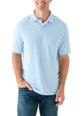 Saddlebred Men's Short Sleeve Pique Polo Shirt, Blue, 2XL