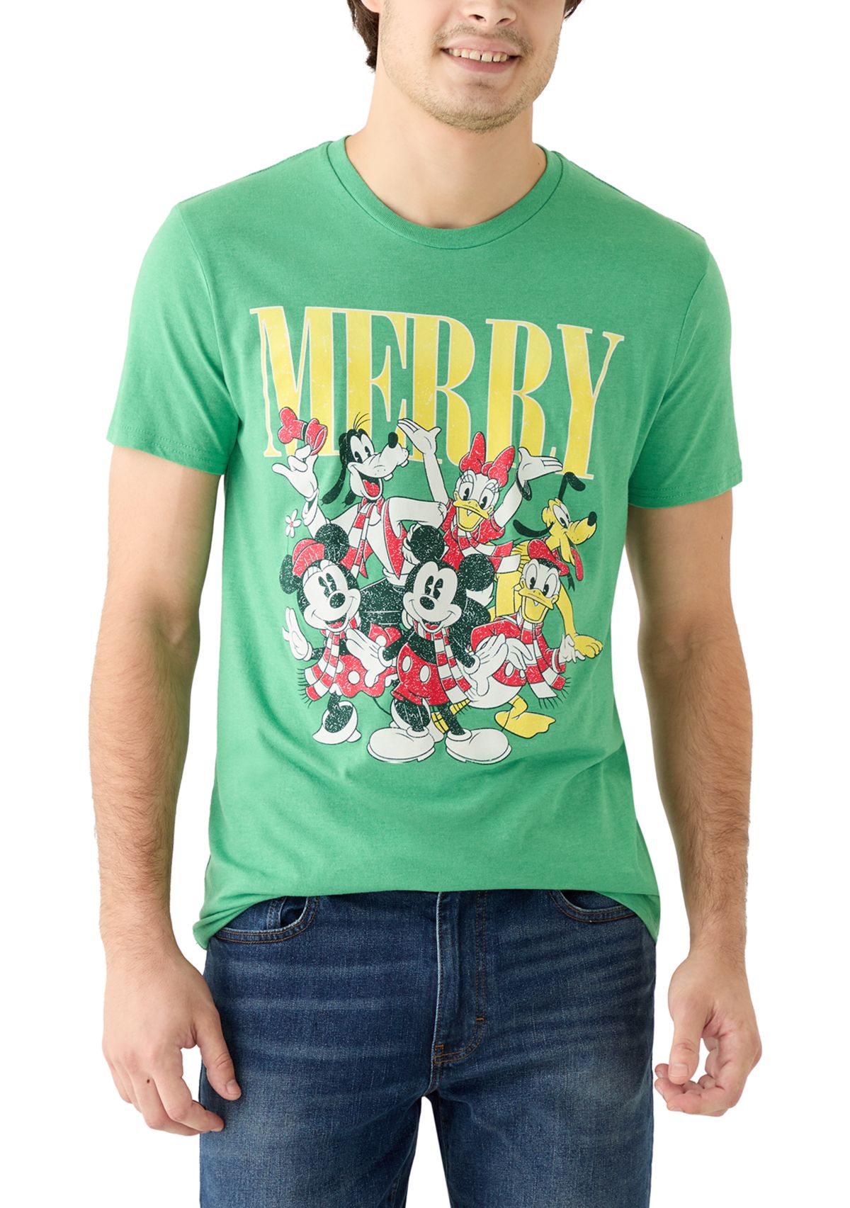 Mens Merry Disney Crew Neck Graphic T-Shirt