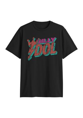 Mad Engine Men's Short Sleeve Billy Idol Graphic T-Shirt, Black, 2XL