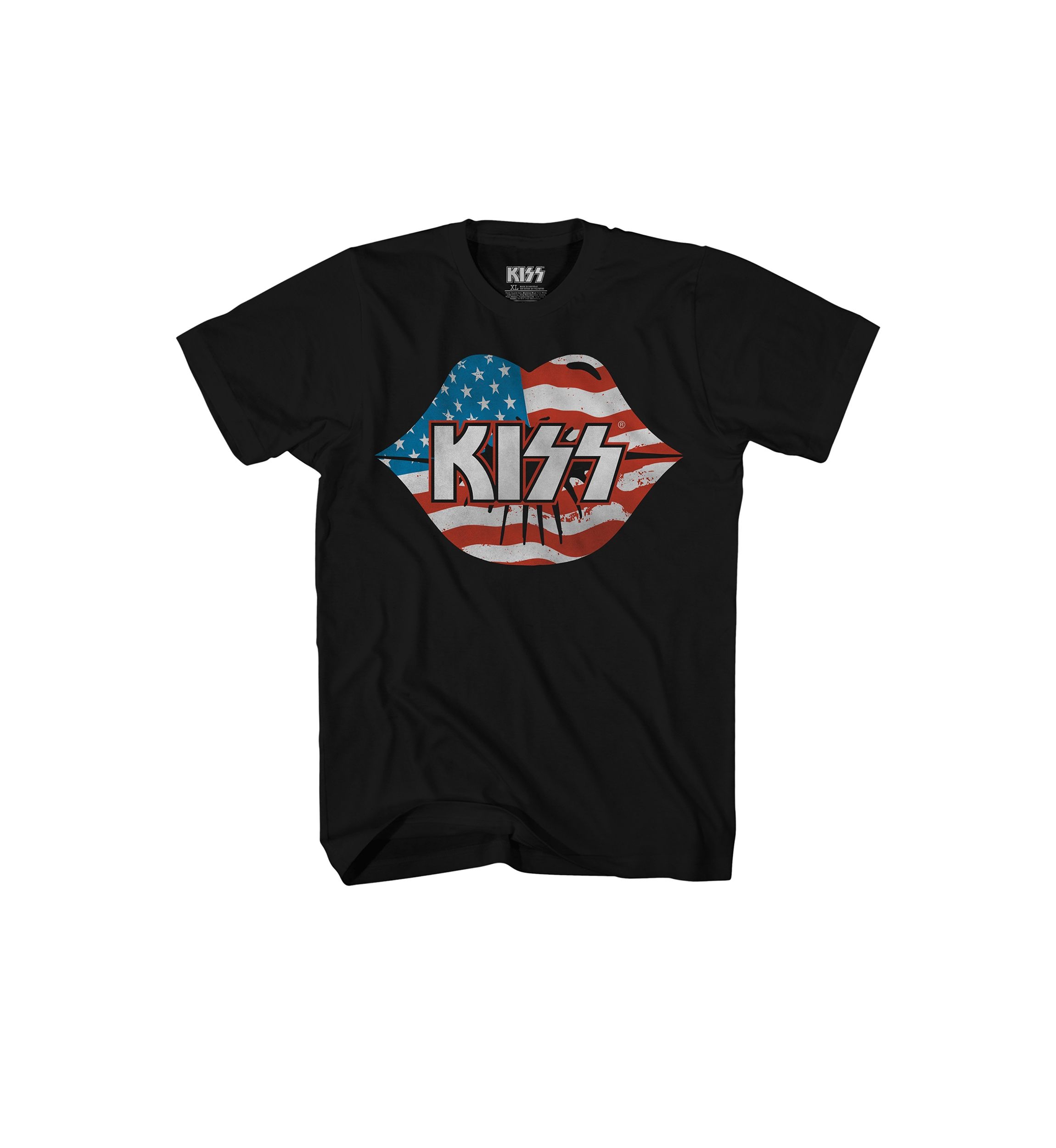Short Sleeve Kiss Flag Graphic T-Shirt 